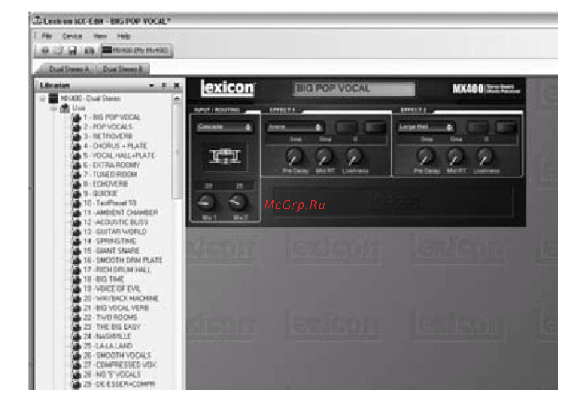 Lexicon MX400 [43/59] Библиотека mx edit