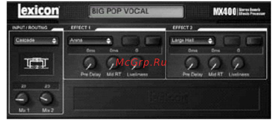 Lexicon MX400 [44/59] Опции маршрутизации сигнала
