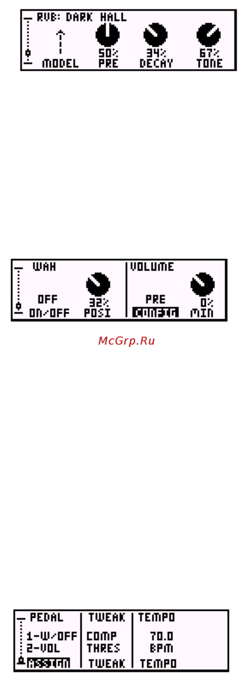 Line6 POD XT LIVE DIRECT FLOOR GUITAR PREAMPLIFIER [32/109] Назначение педали и ручки tweak и набора темпа