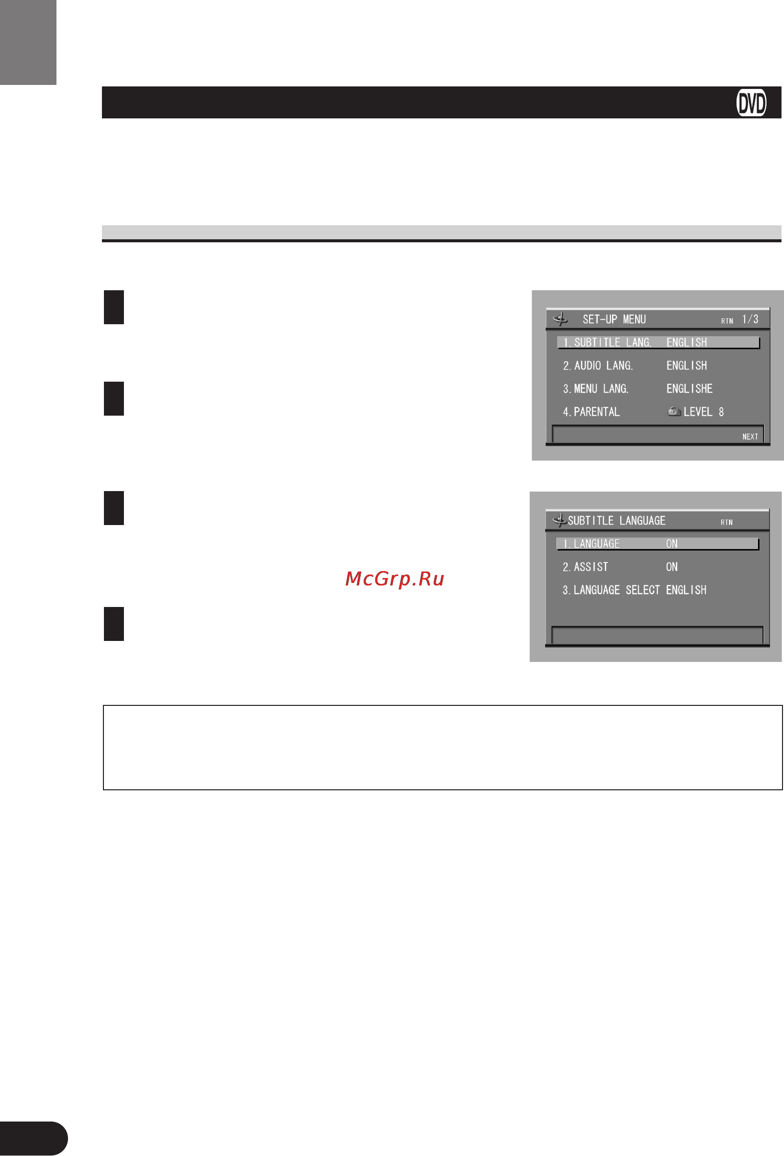 Pioneer SDV-P7 [42/68] Setting subtitles and assist subtitles on off
