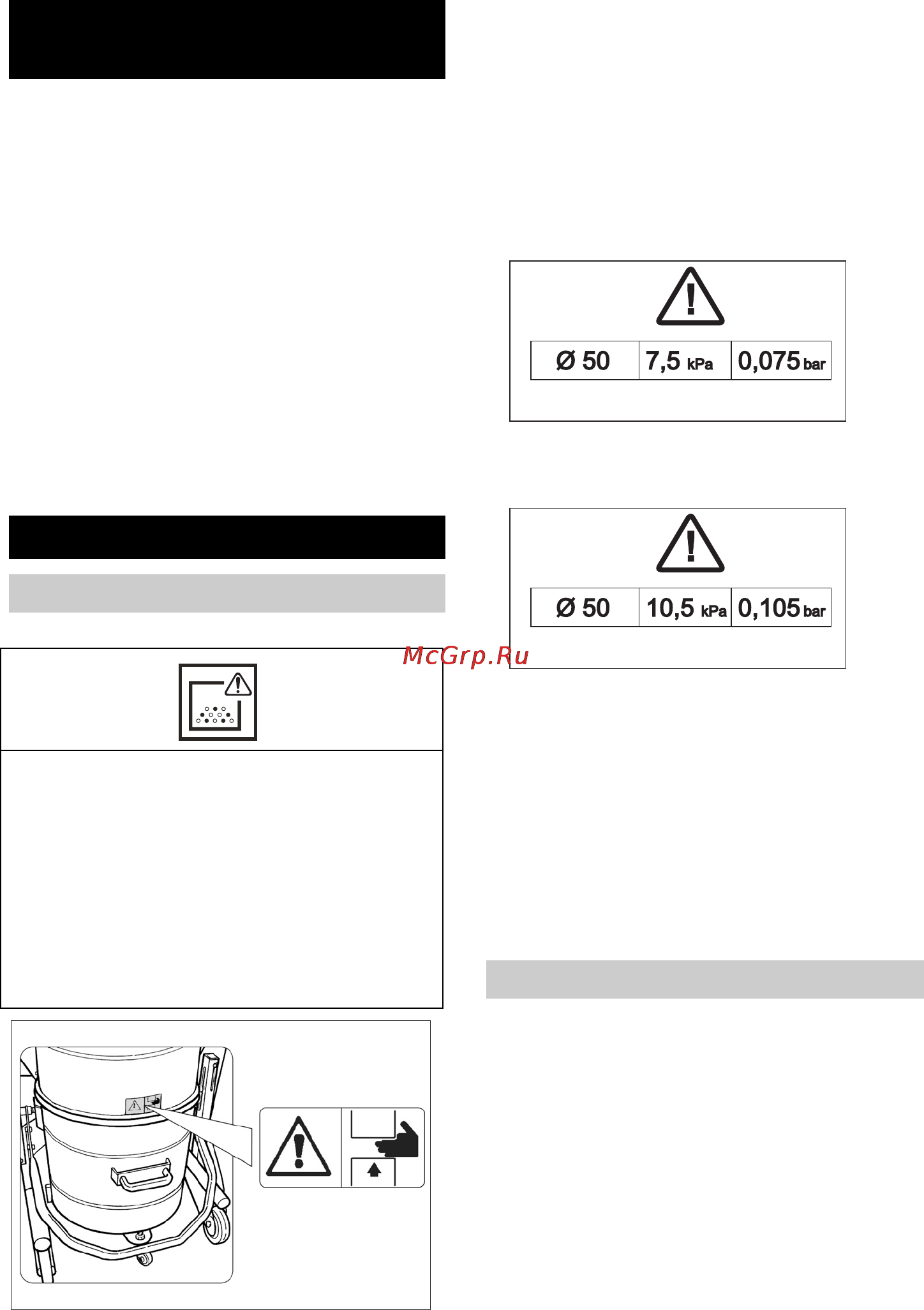 Karcher IV 60/27-1 M B1 [178/250] Bezpečnostné pokyny
