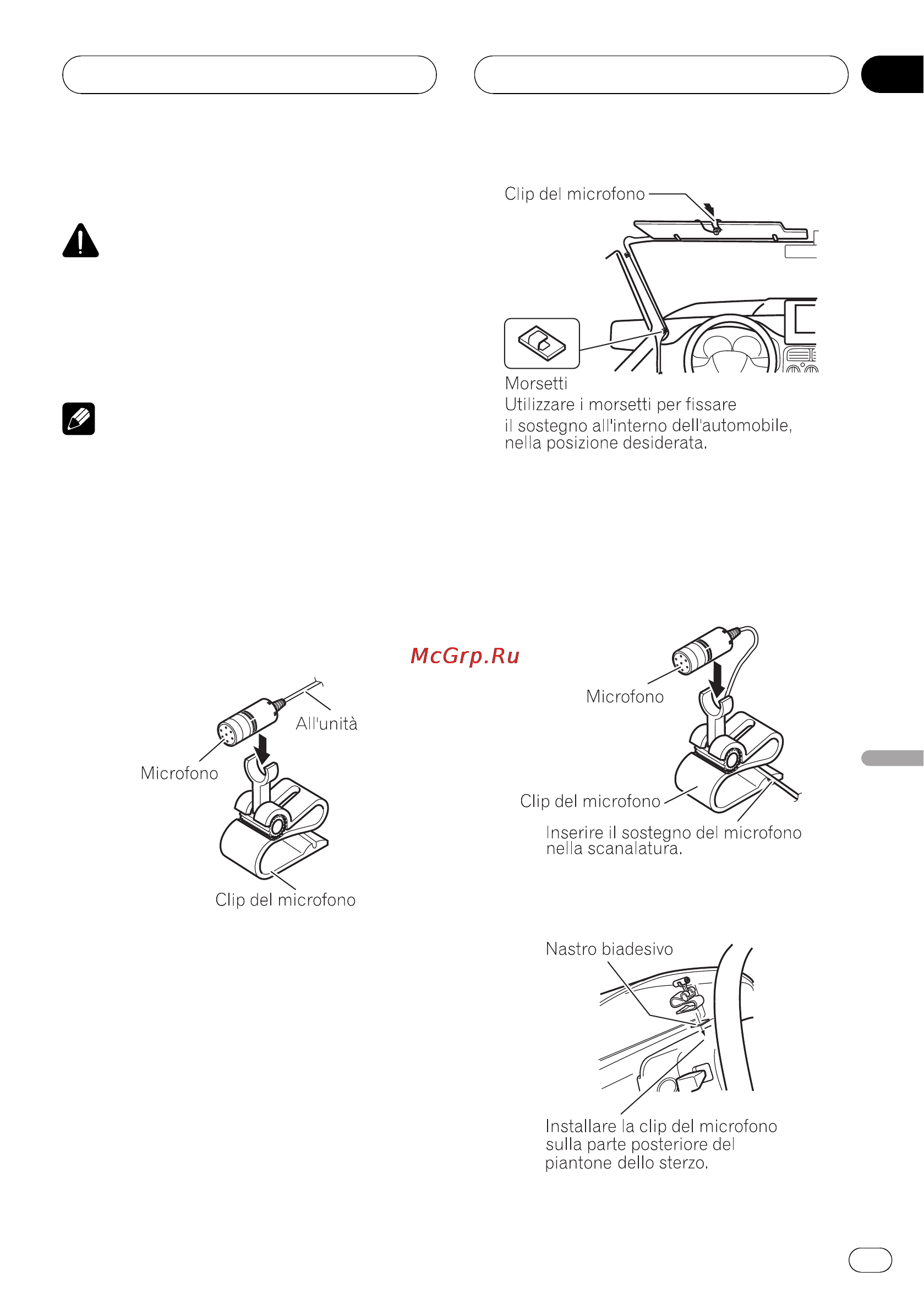Pioneer CD-BTB100 [43/137] Installazione del microfono