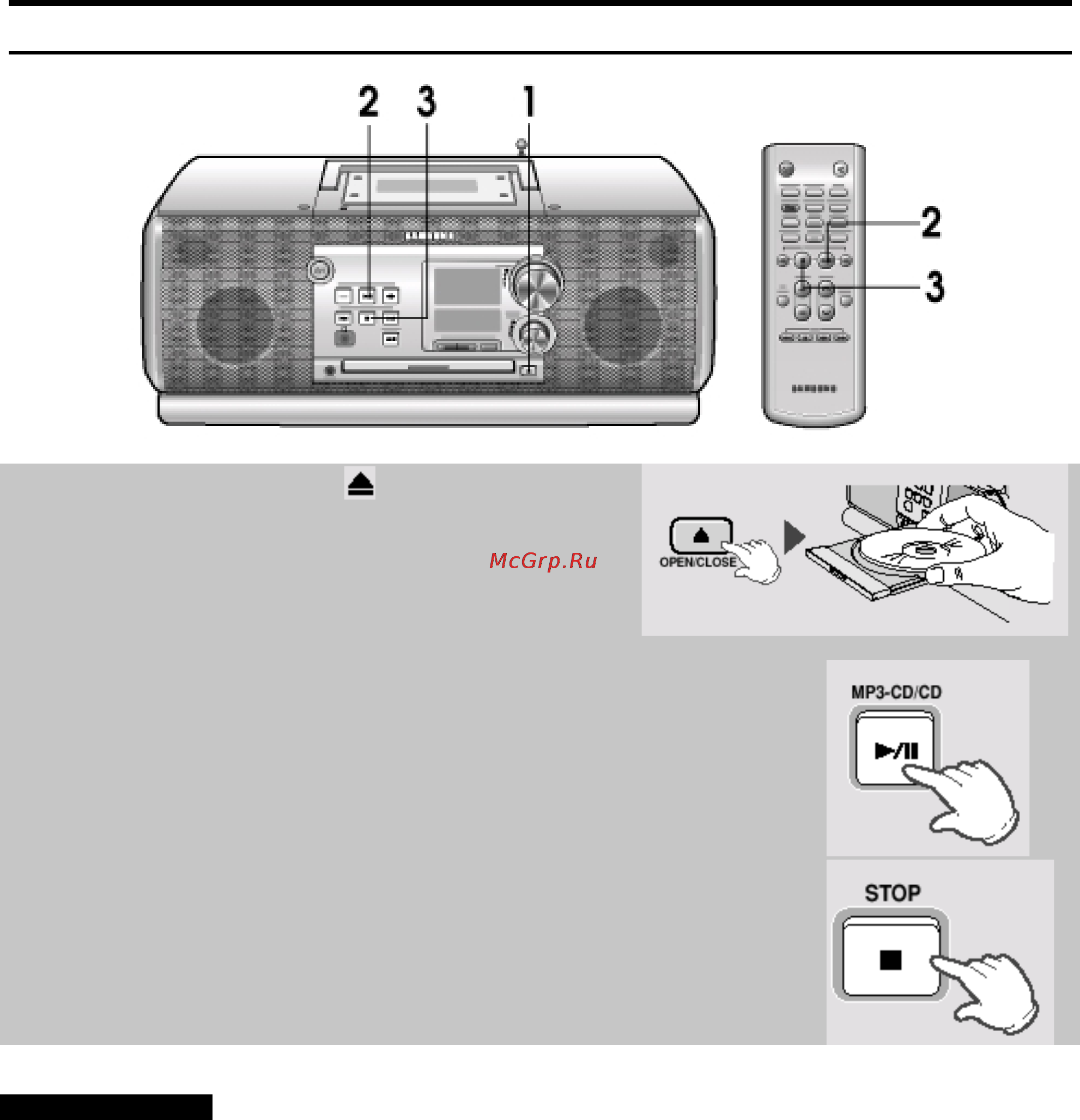 Samsung RCD-Y95 [14/32] Прослушивание компакт диска диска mp3 cd
