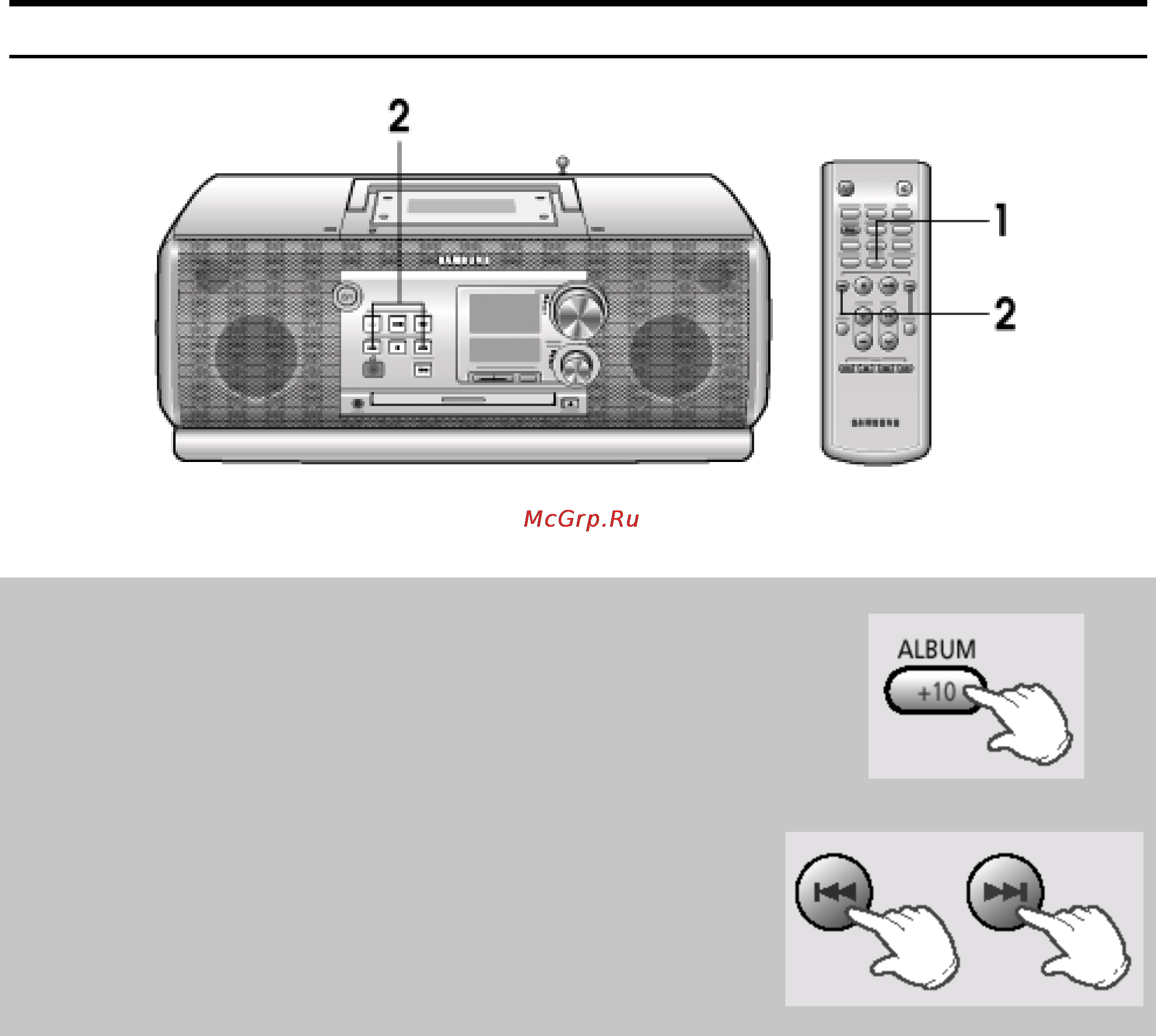 Samsung RCD-Y95 [15/32] Выбор альбома и дорожки на диске mp3 cd