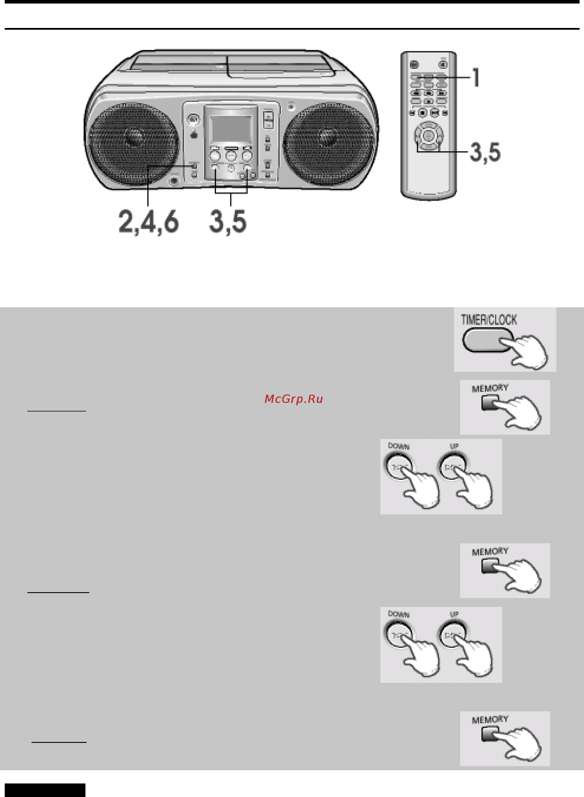 Samsung RCD-Y65M [23/32] Установка часов