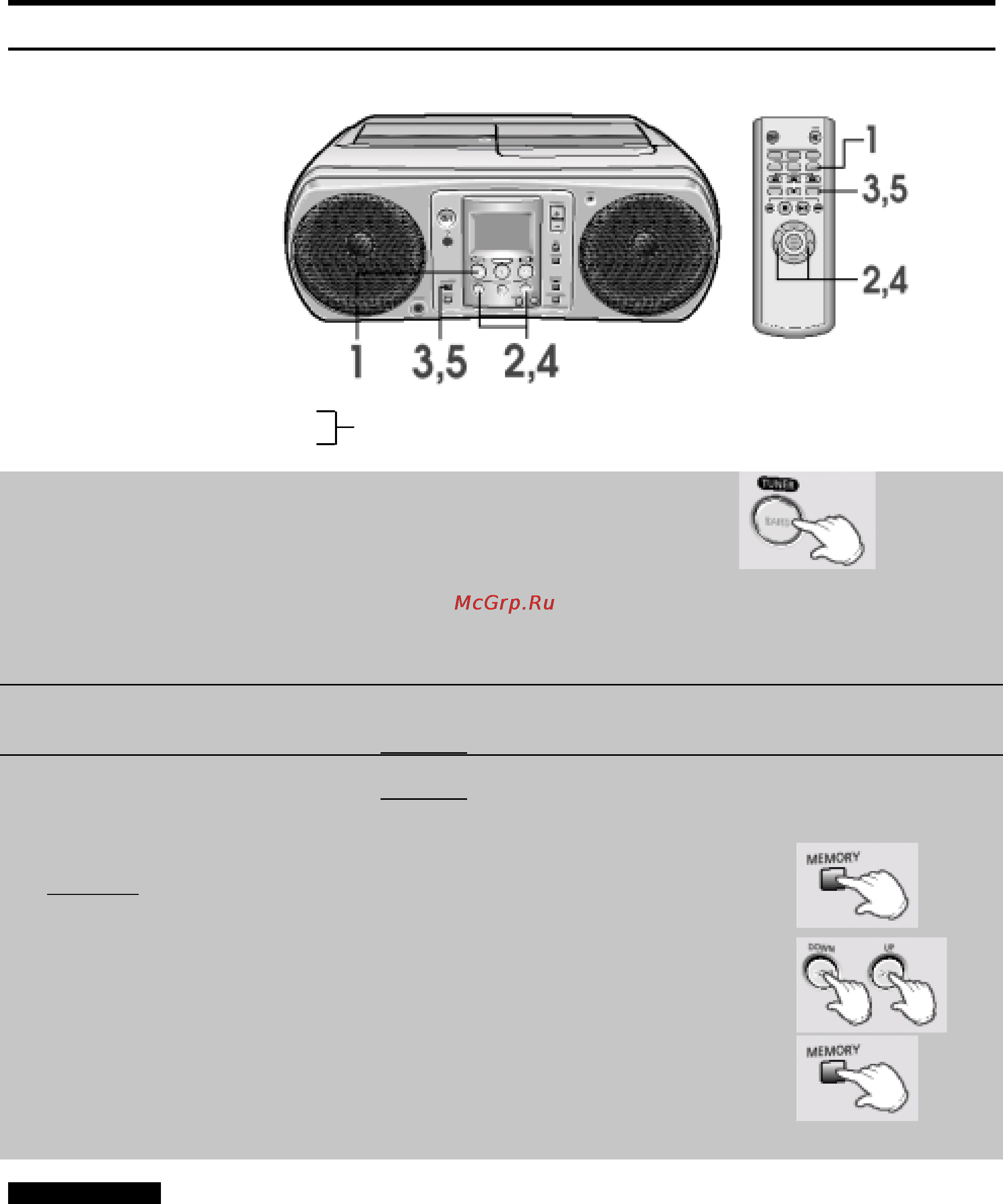 Samsung RCD-Y65M [8/32] Занесение настройки на радиостанции в память магнитолы