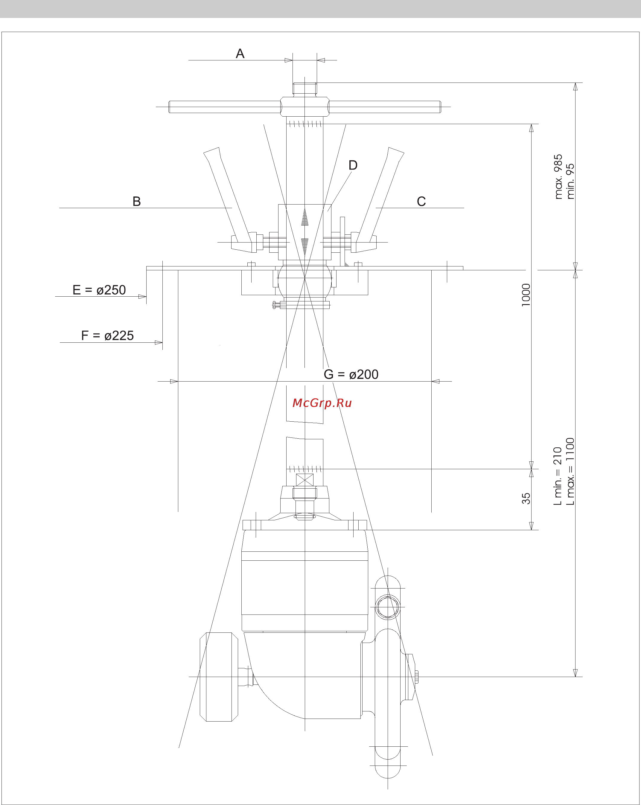 Karcher HKS 100 FO [33/112] Fiche technique cotée bâti pivotant
