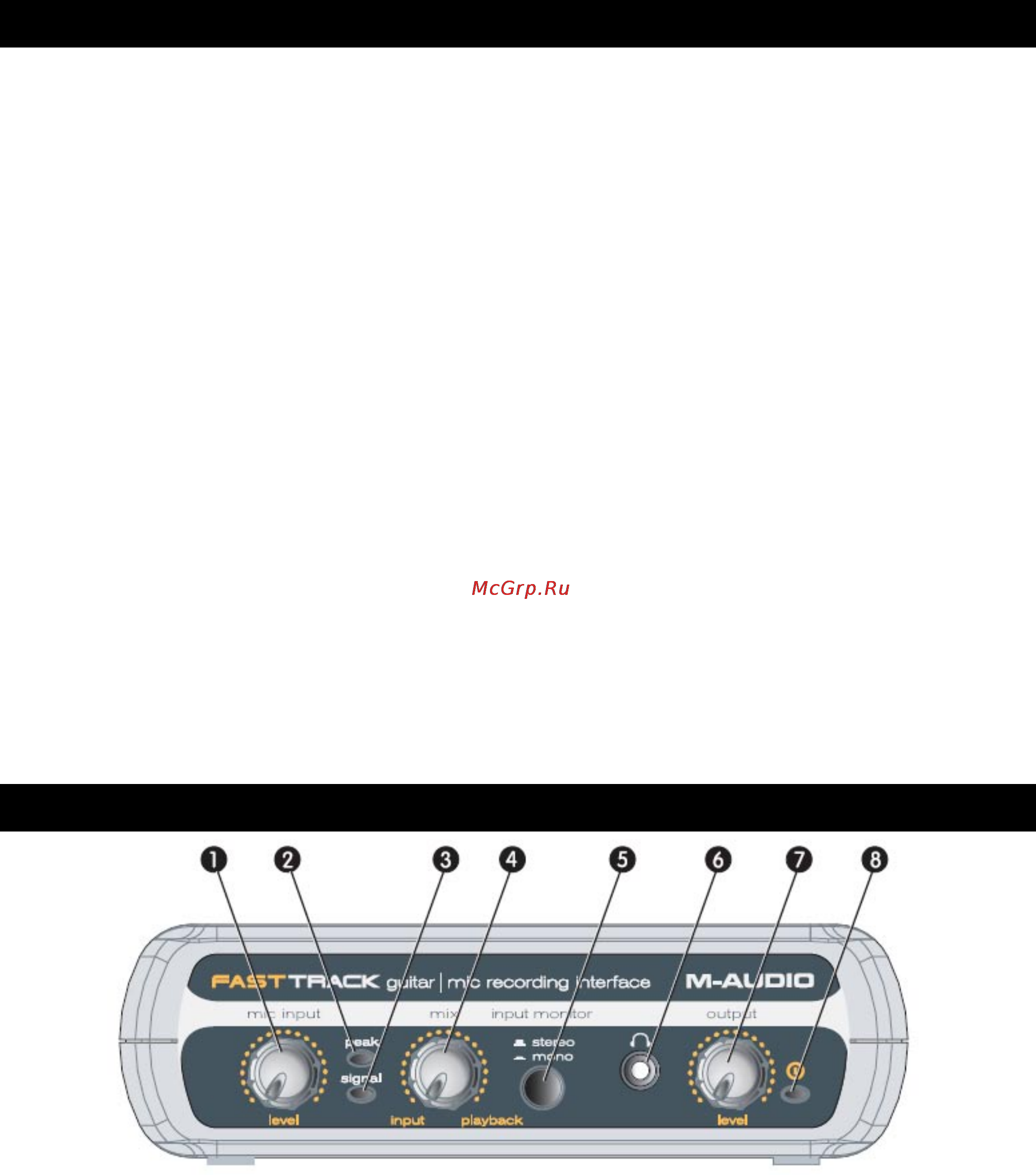 M-Audio FAST TRACK USB [2/6] Элементы управления передней панели