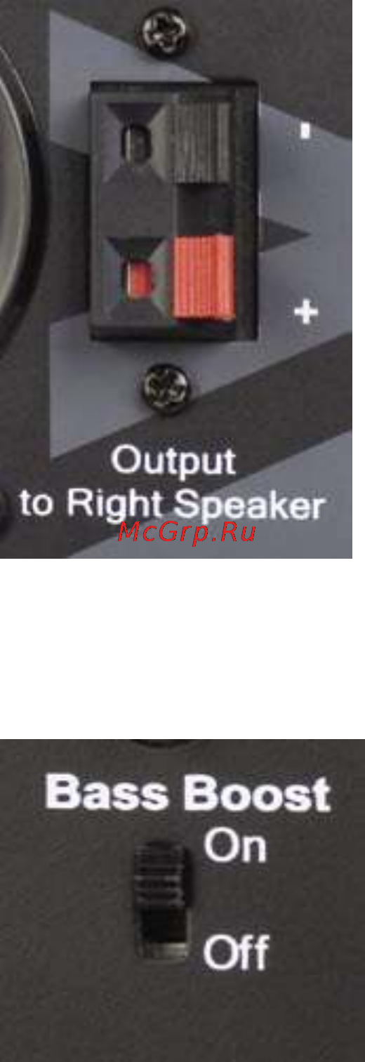 M-Audio AV20 [11/19] Setting the bass boost eq switch setting the bass boost eq switch двухпозиционный переключатель bass boost в положении on происходит усиление низких частот