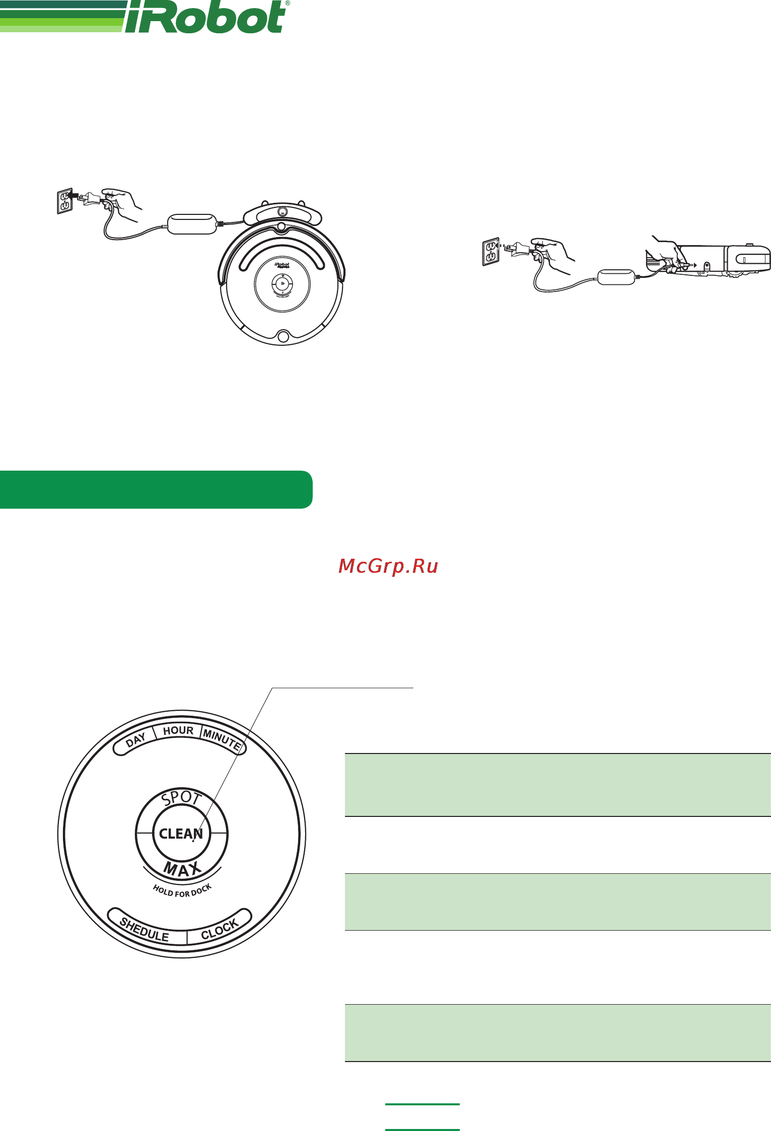 Irobot Roomba 625 Professional [12/36] Всегда убеждайтесь что зарядная база включена в сеть и на ней горит зеленый индикатор