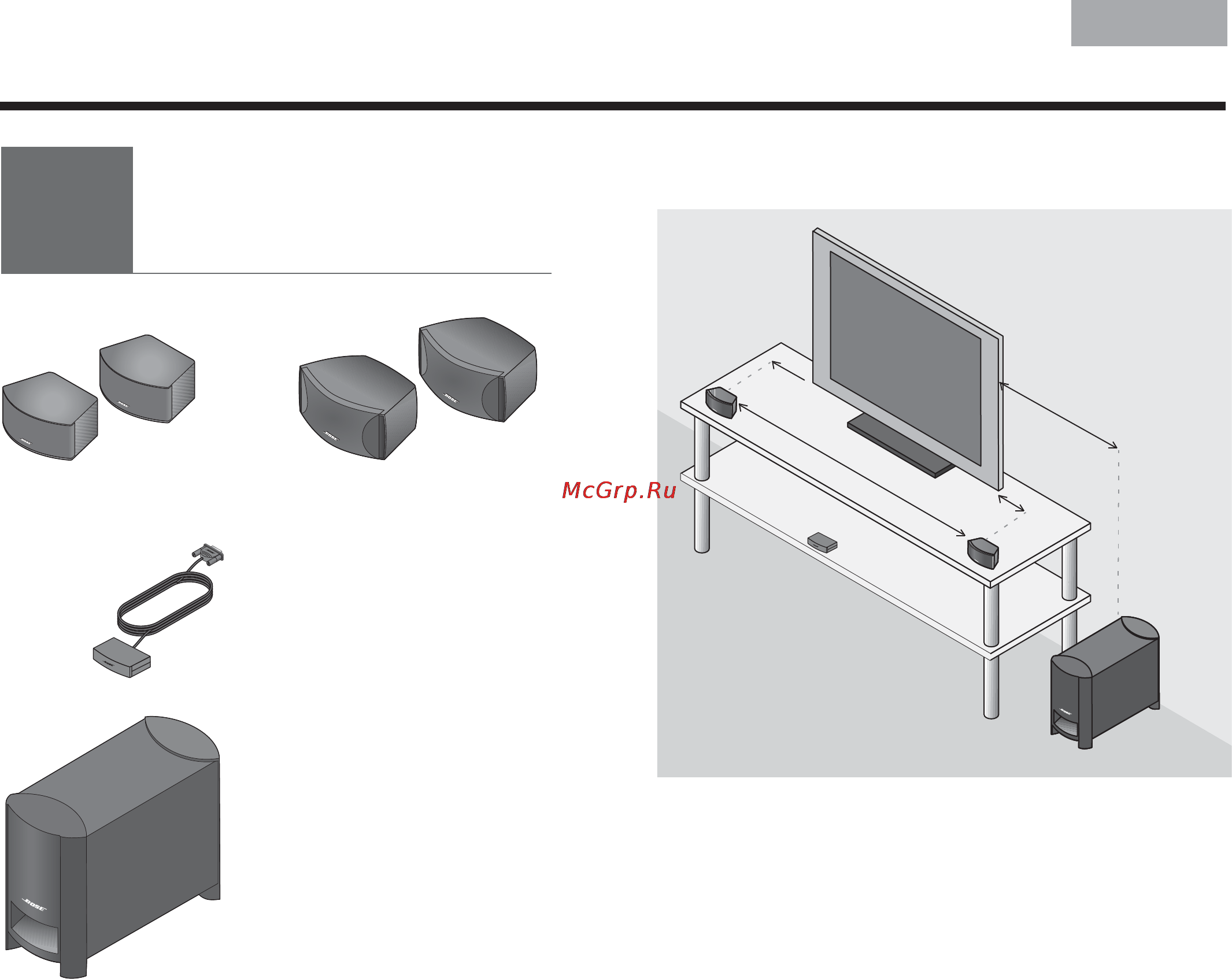 Bose CineMate GS II Graphite [6/32] Расположение компонентов системы