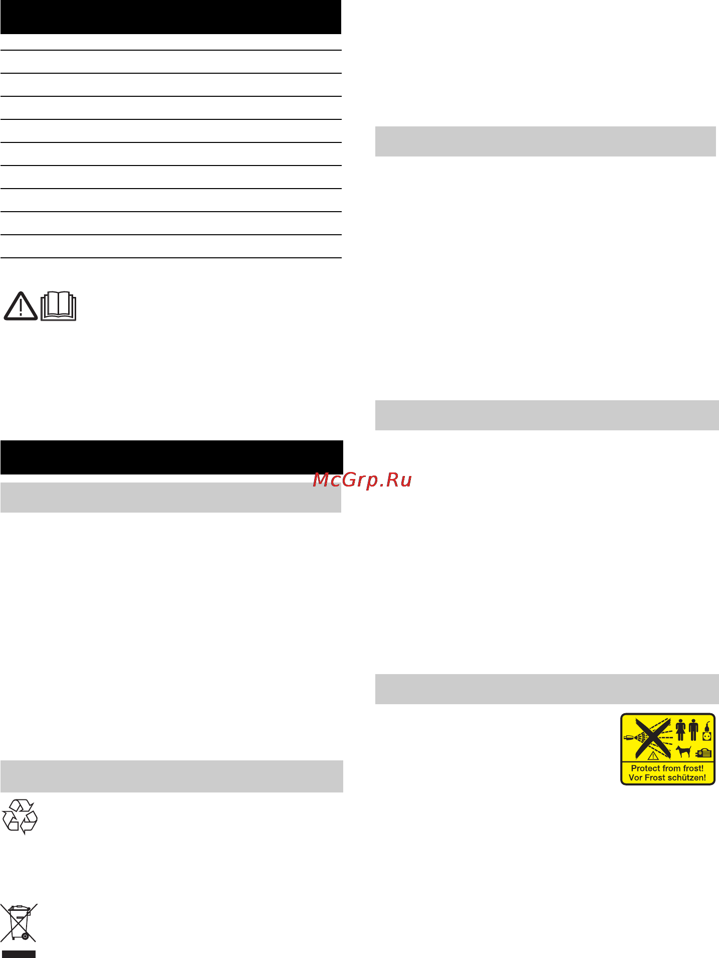 Karcher K 3.65 MD EU [142/212] Cuprins