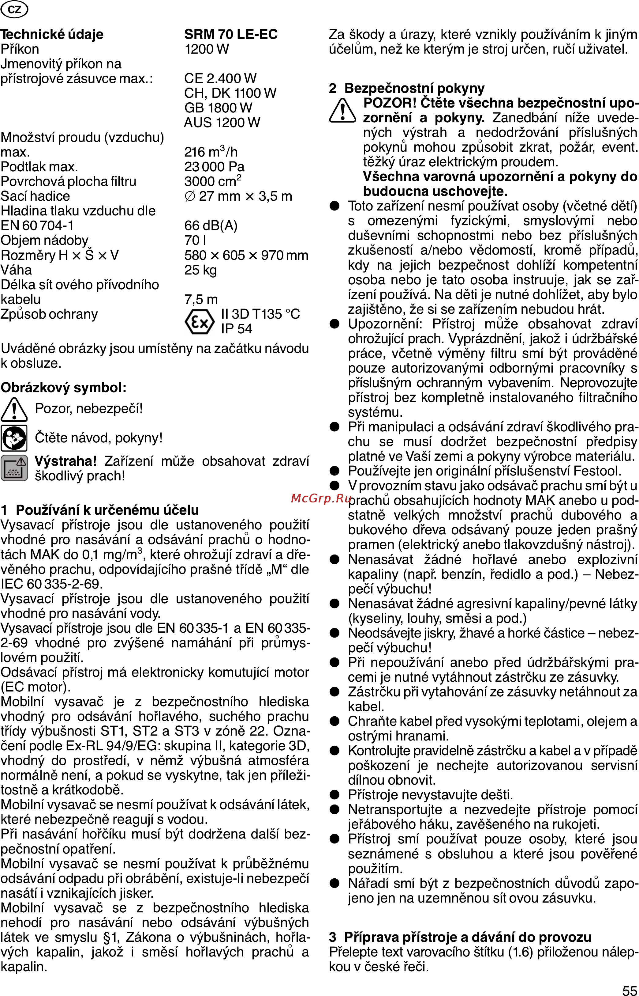 Festool SRM 70 LE-EC/B1 583289 Инструкция по эксплуатации онлайн [55/62] 7813