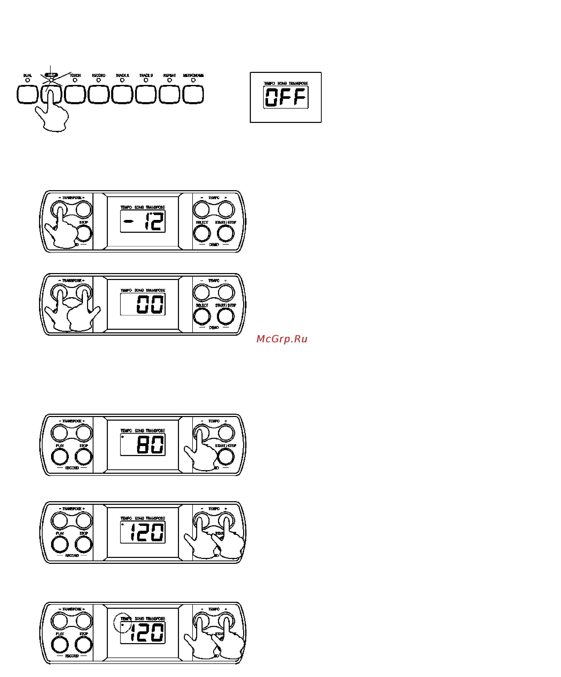 Medeli DP 88 [11/17] Основные операции