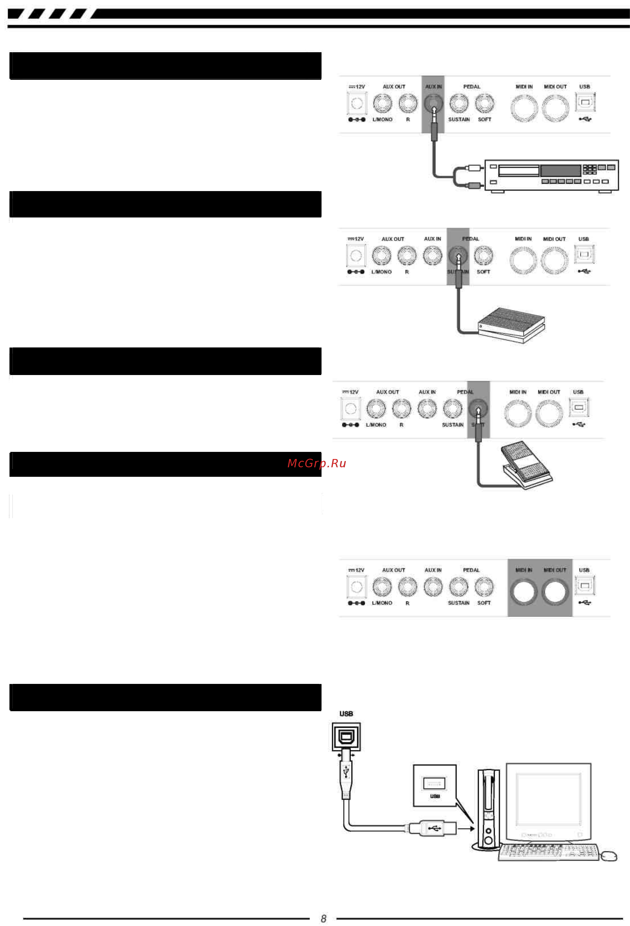 Medeli SP5100 [8/29] Usb разъем