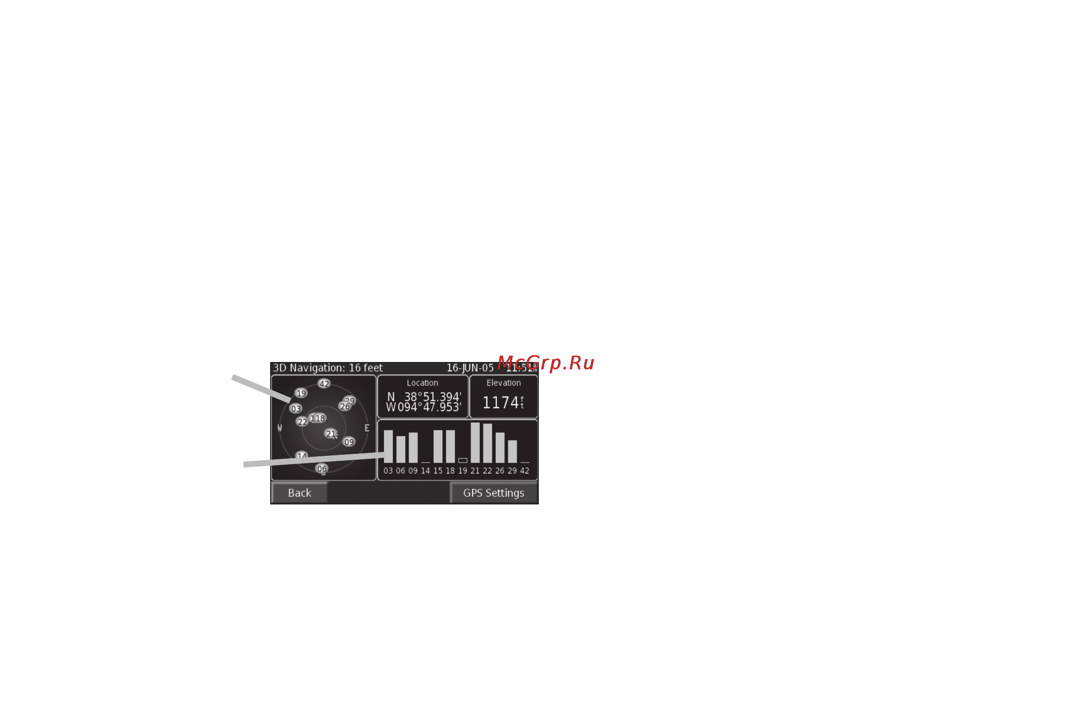 Garmin StreetPilot 7200 [19/68] Информационная страница gps