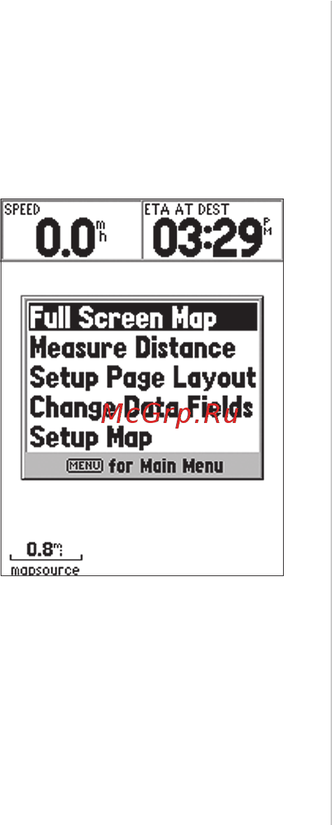 Garmin GPS 72H [26/80] Страница карты