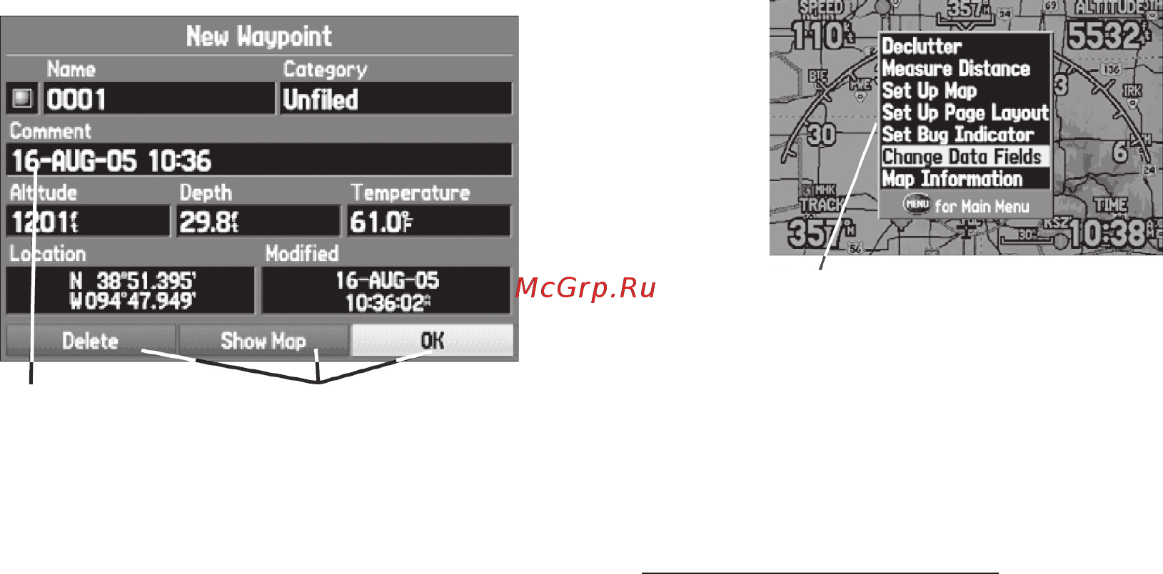 Garmin GPSMAP 296 [19/136] Выбор опций и ввод данных