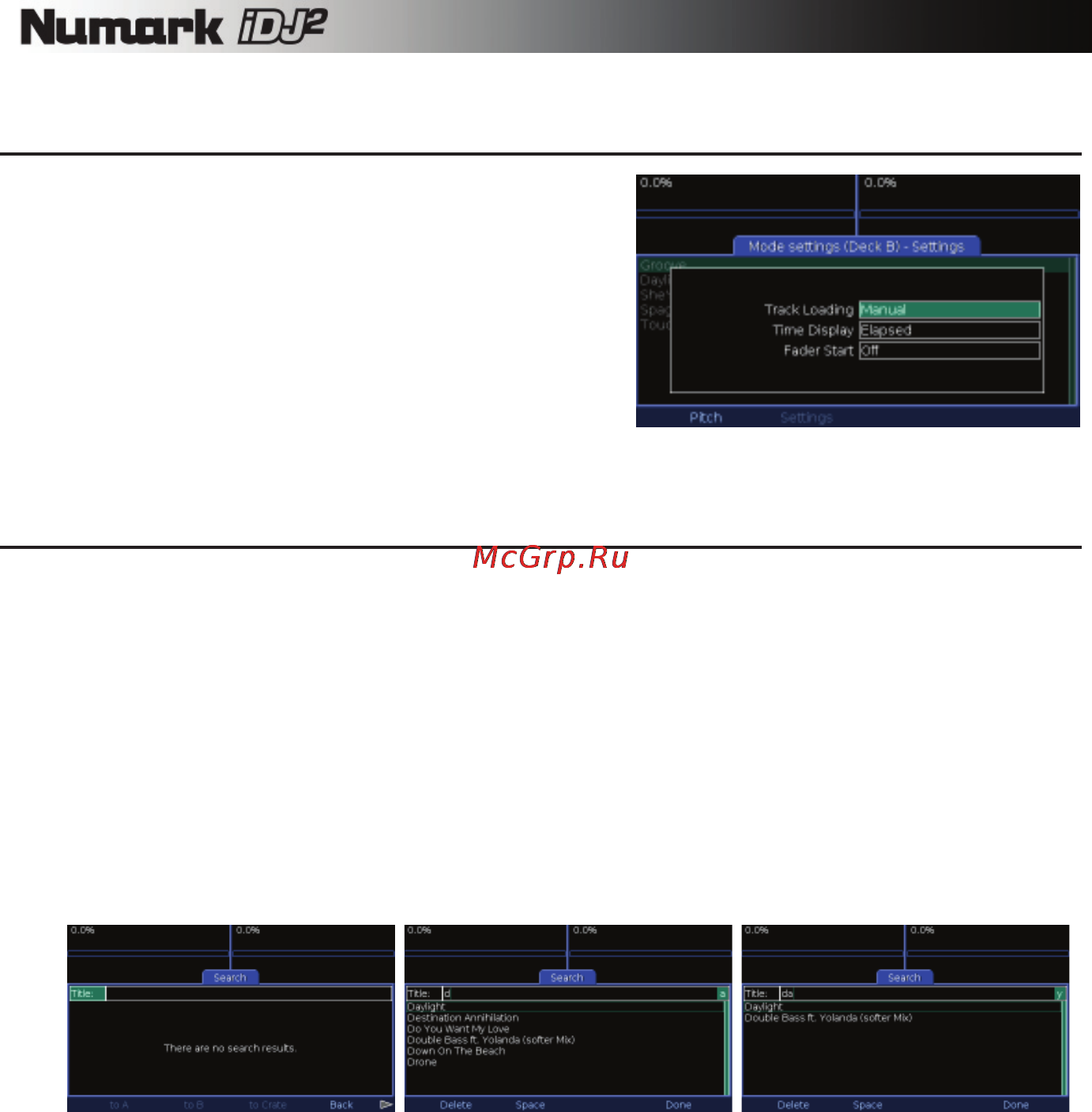 Numark IDJ2 [20/43] Ввод текста