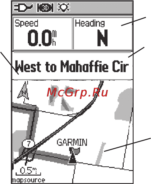 Garmin GPSMAP 60 [14/96] Использование функций страницы карты