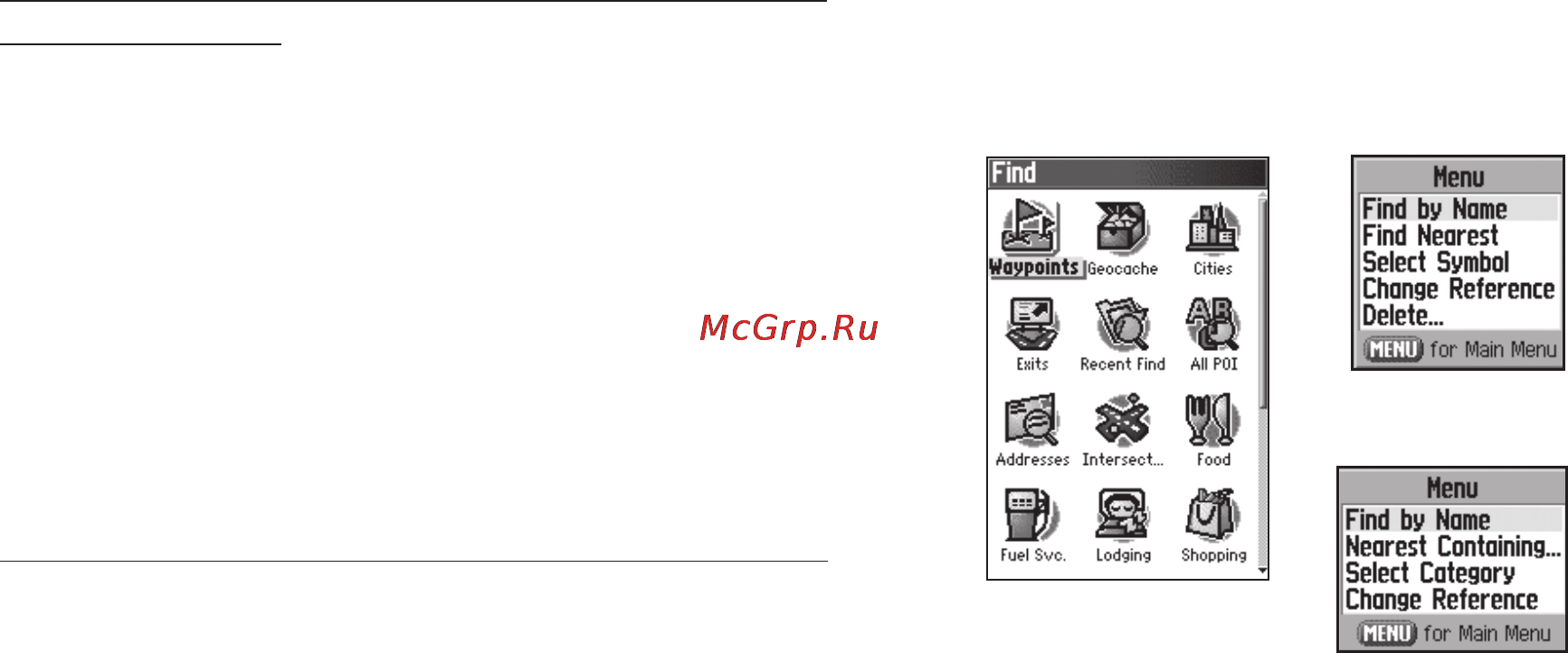 Garmin GPSMAP 60Cx [25/104] Использование меню поиска