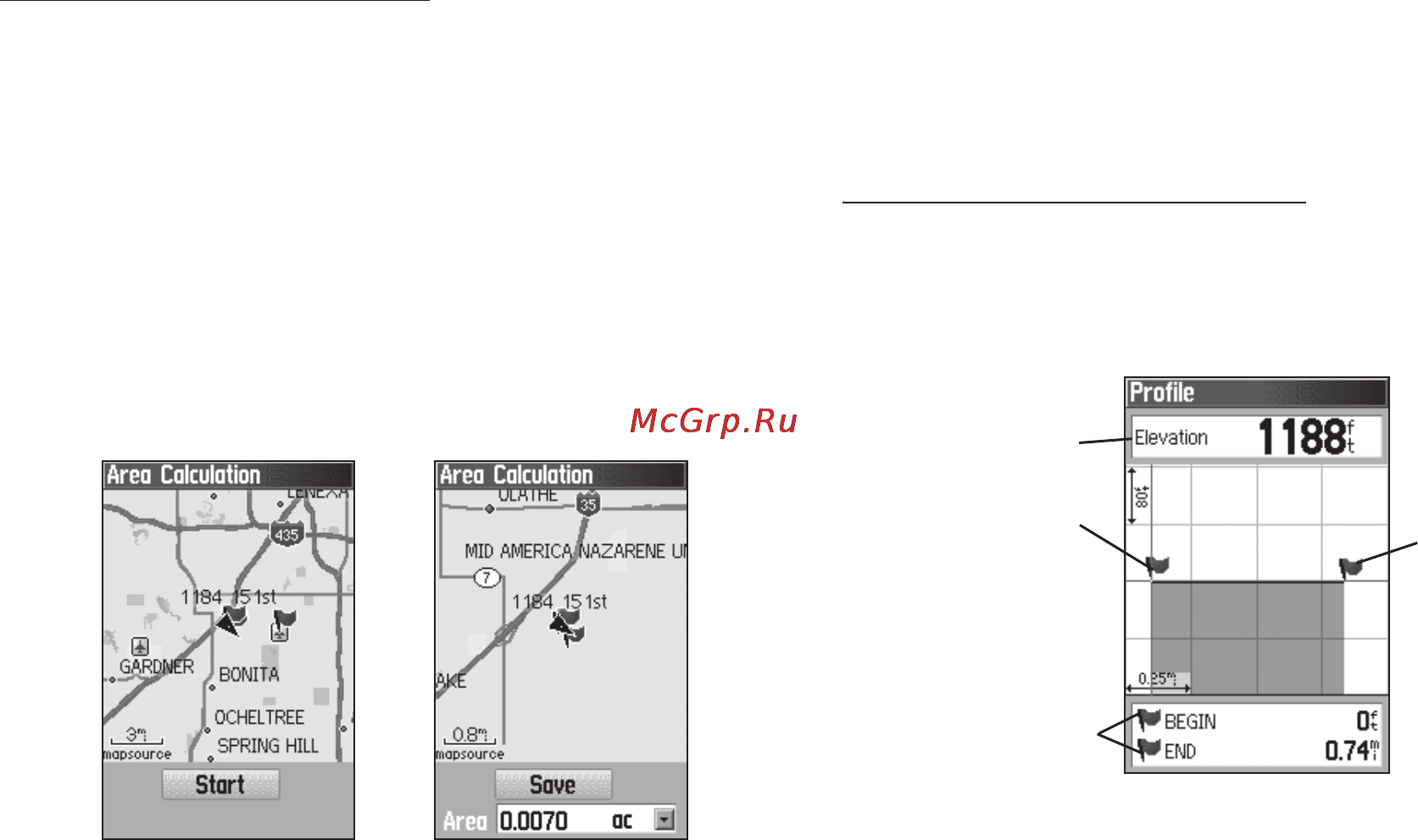 Garmin GPSMAP 60Cx [37/104] Профили траектории