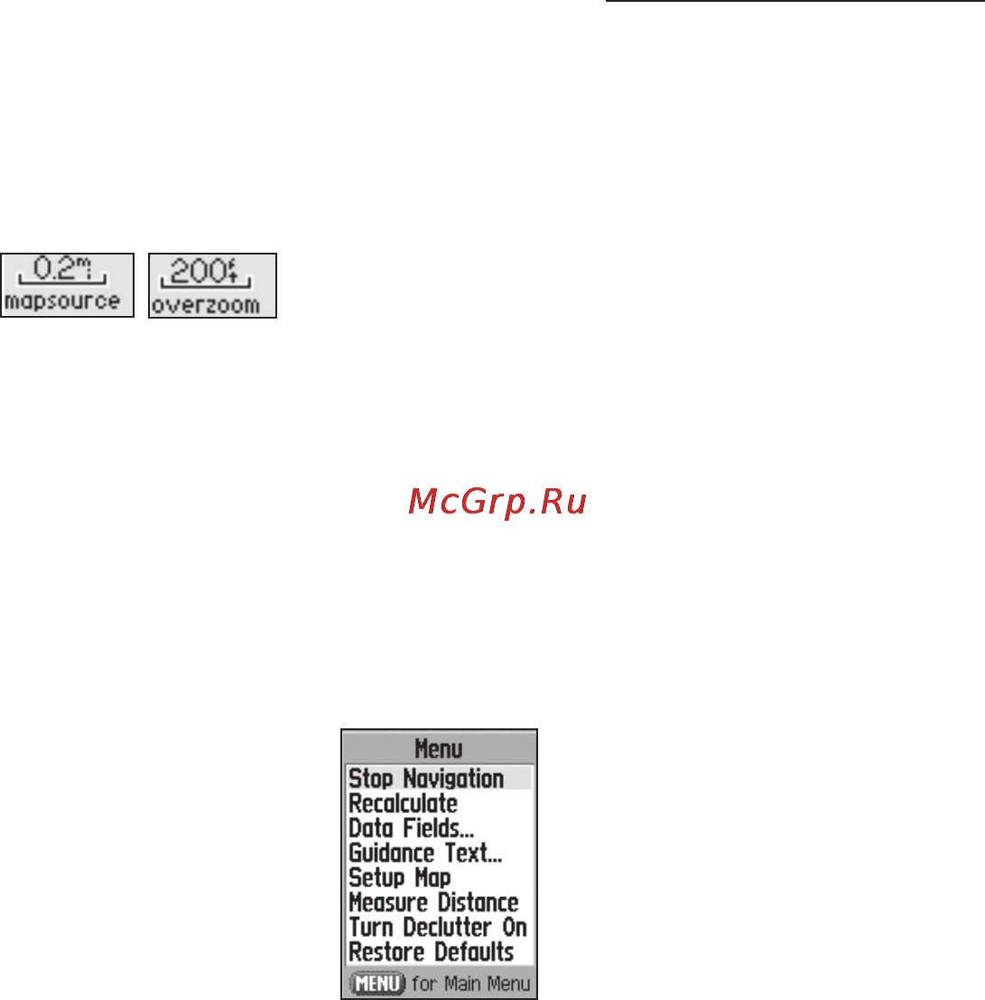 Garmin GPSMAP 60Cx [49/104] Опции страницы карты