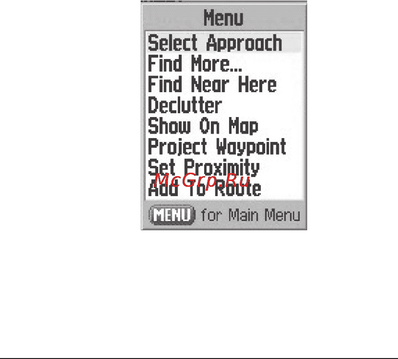 Garmin GPSMAP 96 [27/120] Использование страниц ближайших объектов в авиационном режиме