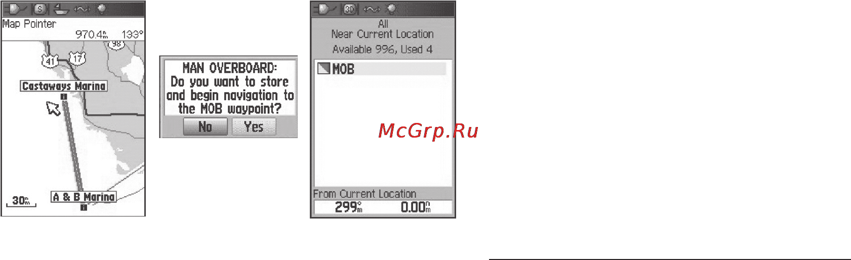 Garmin GPSMAP 96 [34/120] Использование путевых точек создание и использование путевых точек
