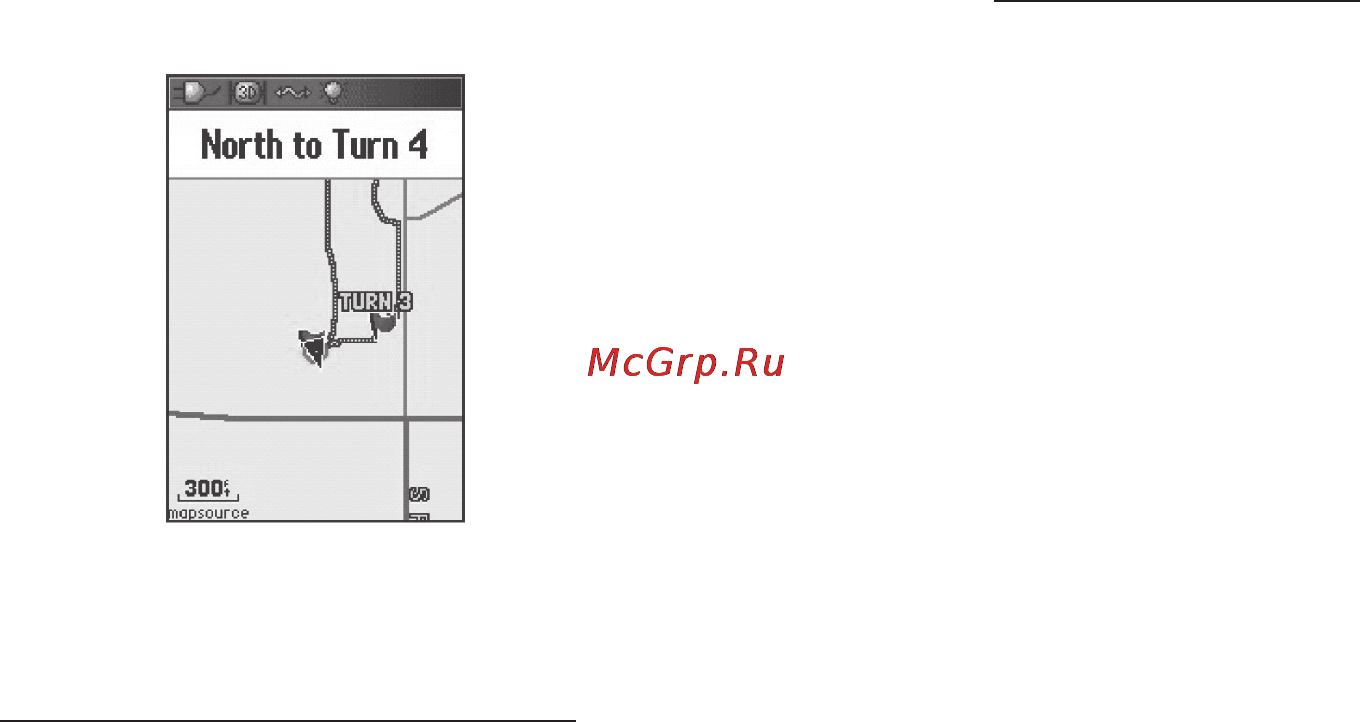 Garmin GPSMAP 96 [70/120] Использование маршрутов автомобильный режим