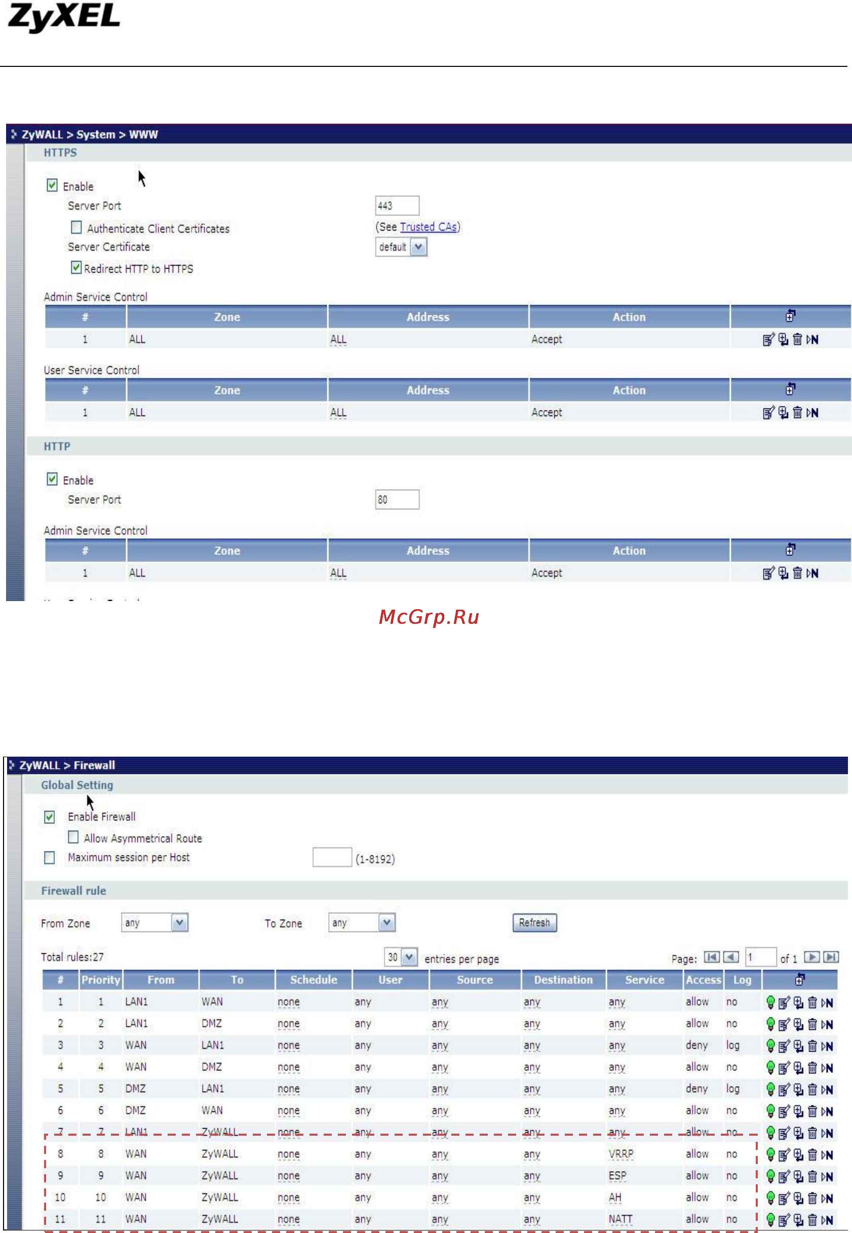 Zyxel ZyWALL USG 2000 Инструкция по установке онлайн [136/185] 154415