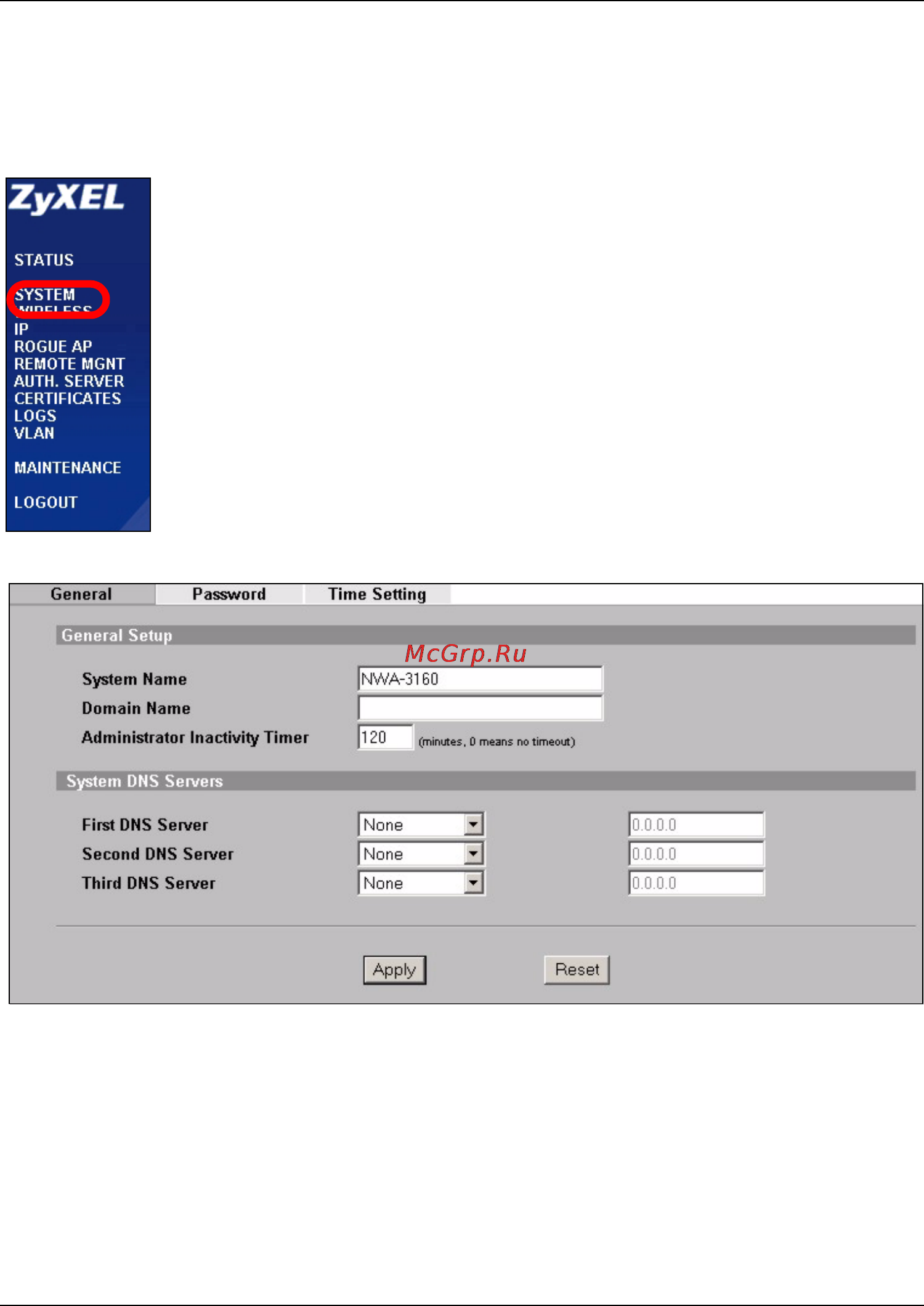 Zyxel NWA-3160 [37/131] Configure el dispositivo zyxel