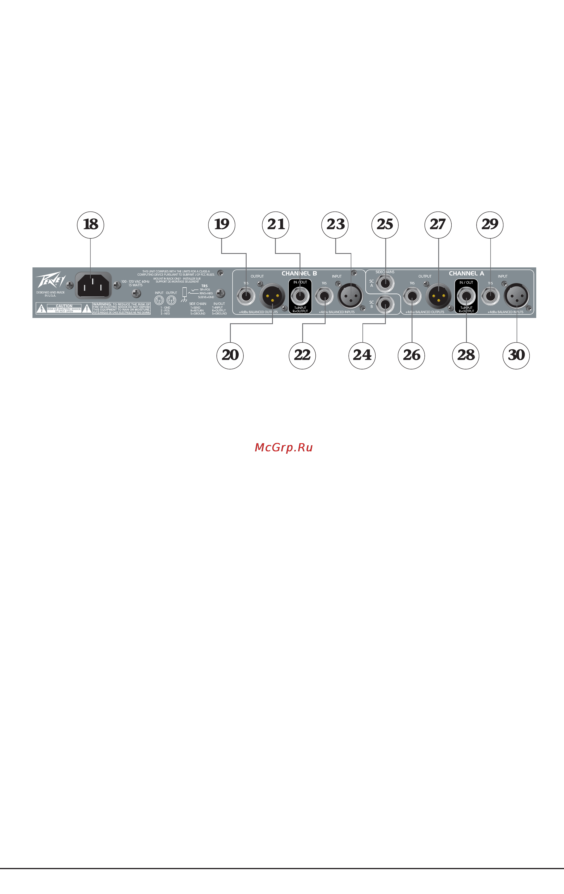 Peavey CEL-2A [7/13] Тыльная панель