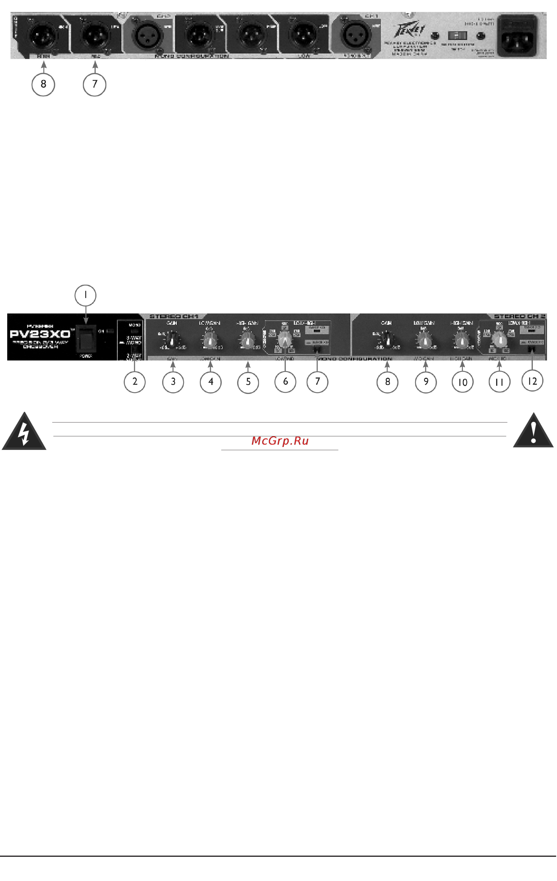 Peavey PV23XO [6/8] Работа в монофоническом режиме