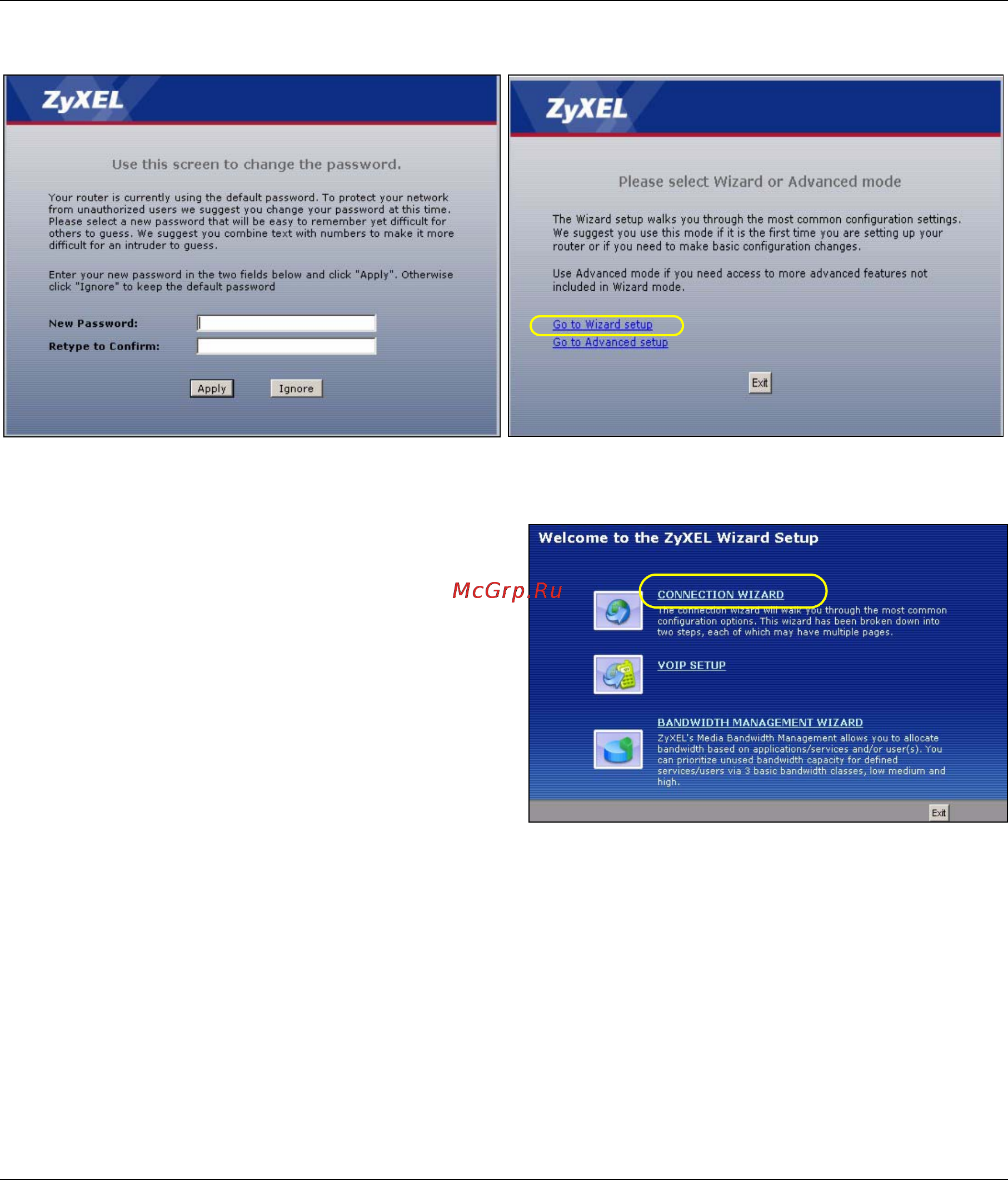 Zyxel P-2302HW EE (Lifeline) [4/12] Connection wizard