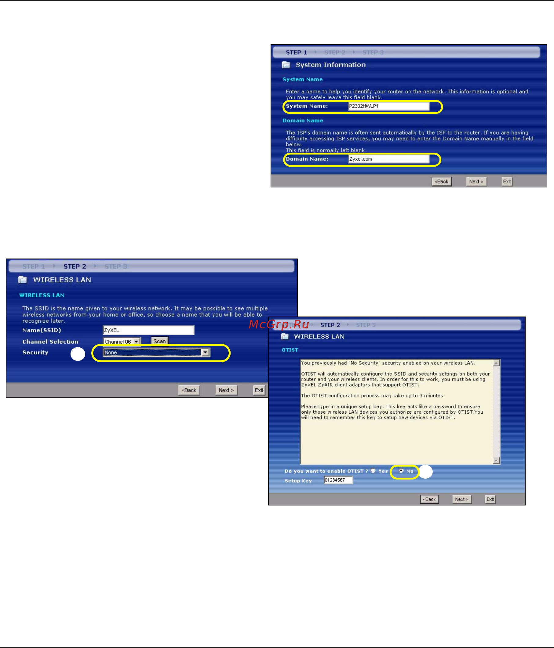 Zyxel P-2302HW EE (Lifeline) [5/12] Step 1 system information