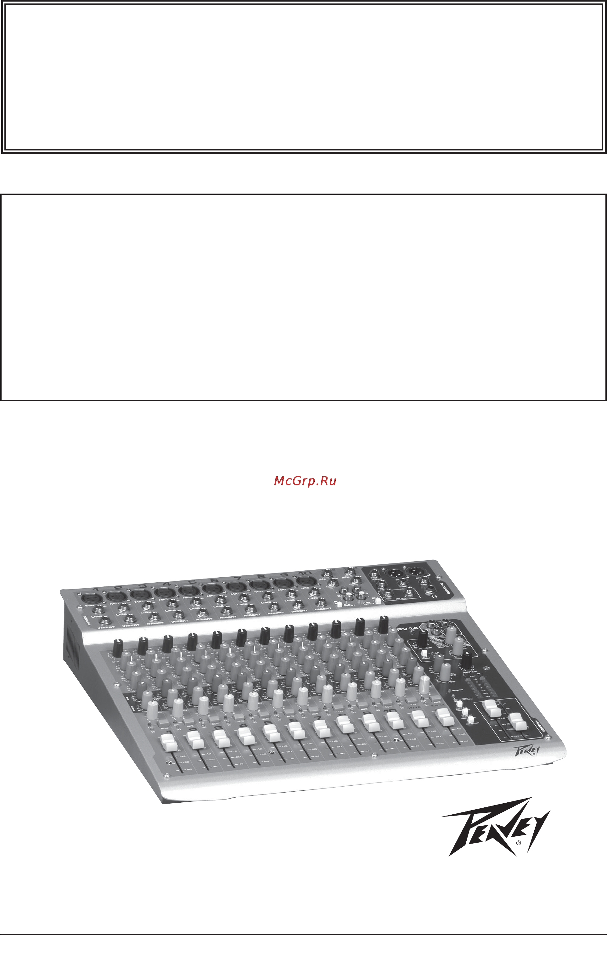 Peavey PV 10 Инструкция по эксплуатации онлайн