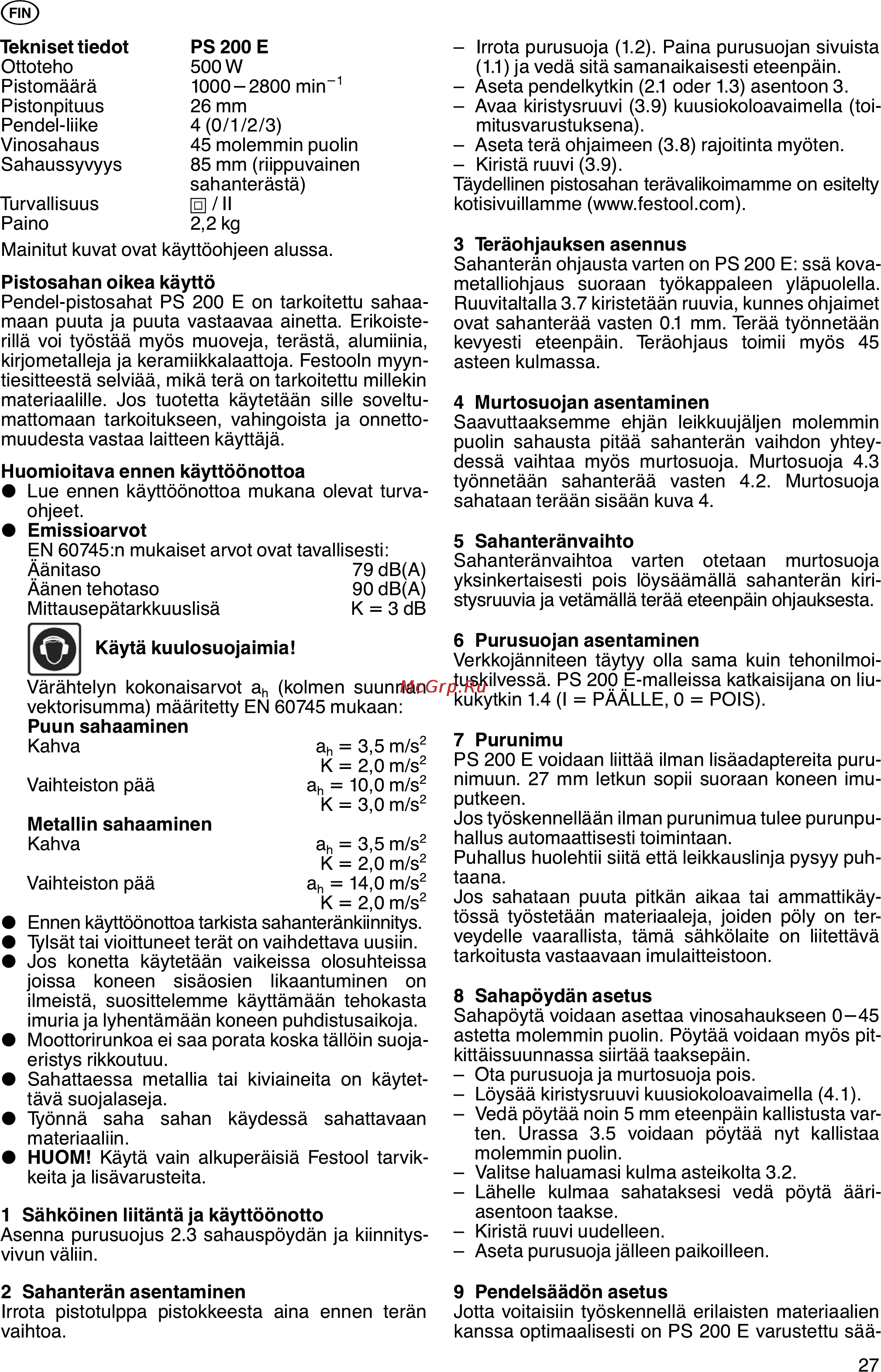 Festool Rutscher RS 300 Q 567490 Инструкция по эксплуатации онлайн [27/46] 8434