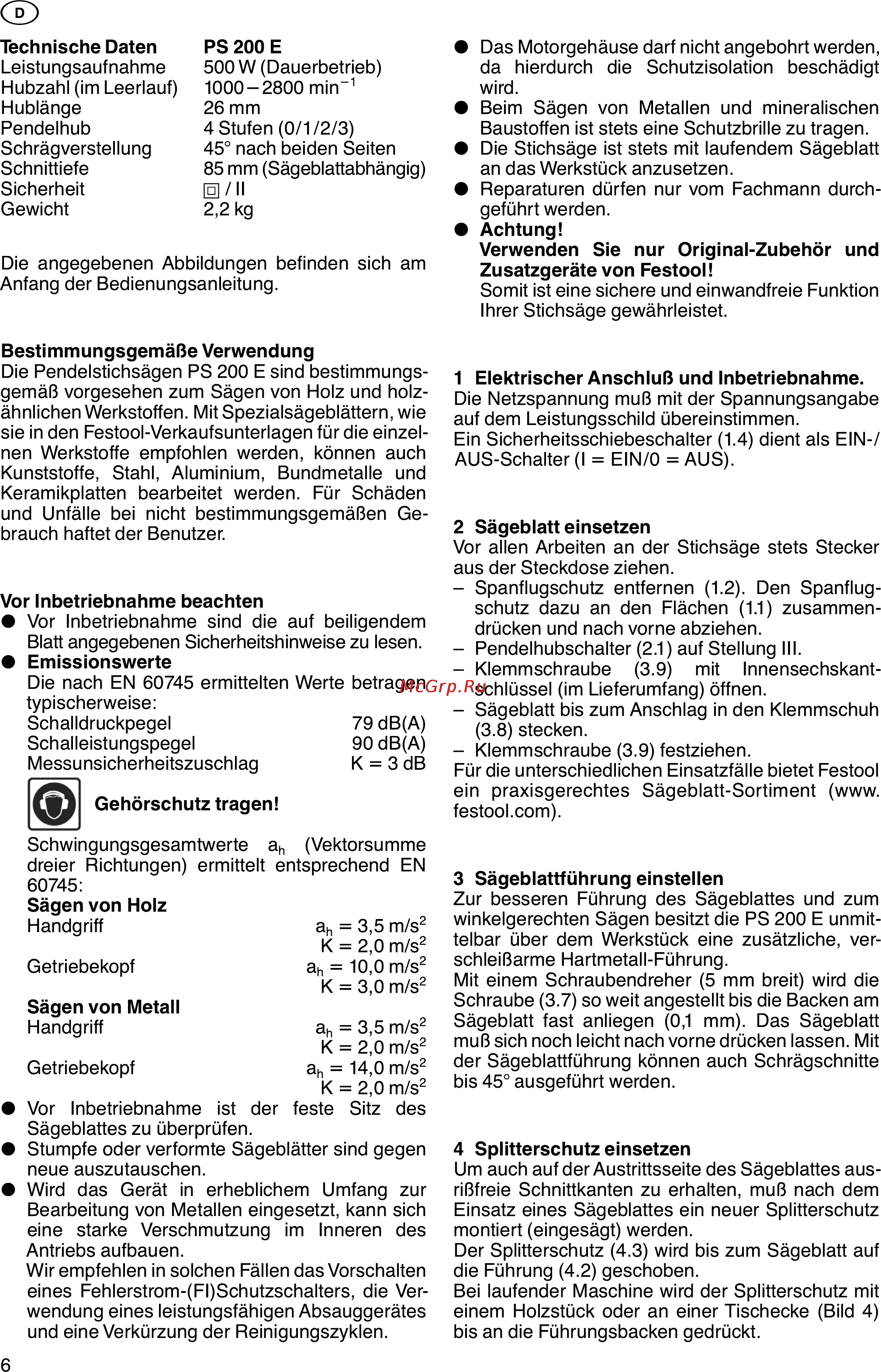 Festool Rutscher RS 300 Q-Plus в контейнере 567487 Инструкция по эксплуатации онлайн [6/46] 8499