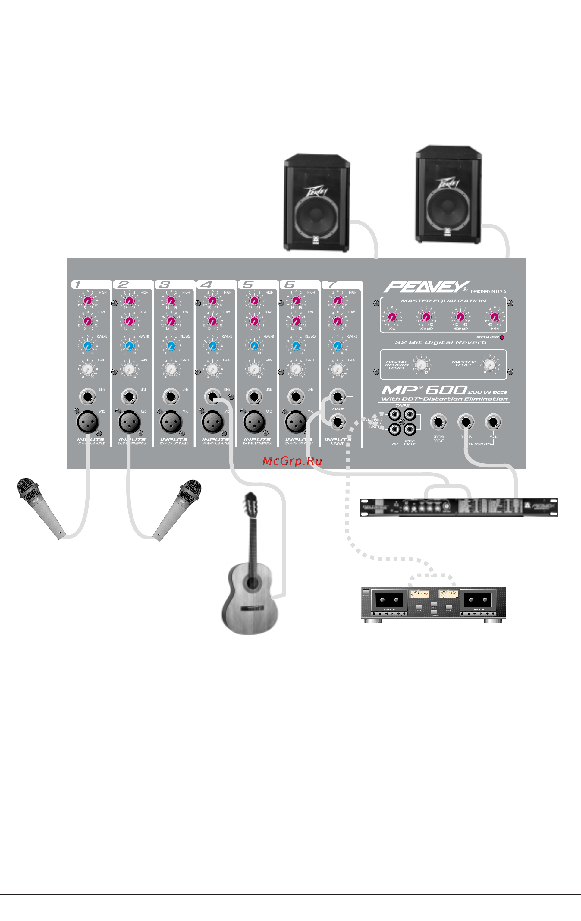 Peavey MP 600 [11/11] Типовая схема подключения мр 600