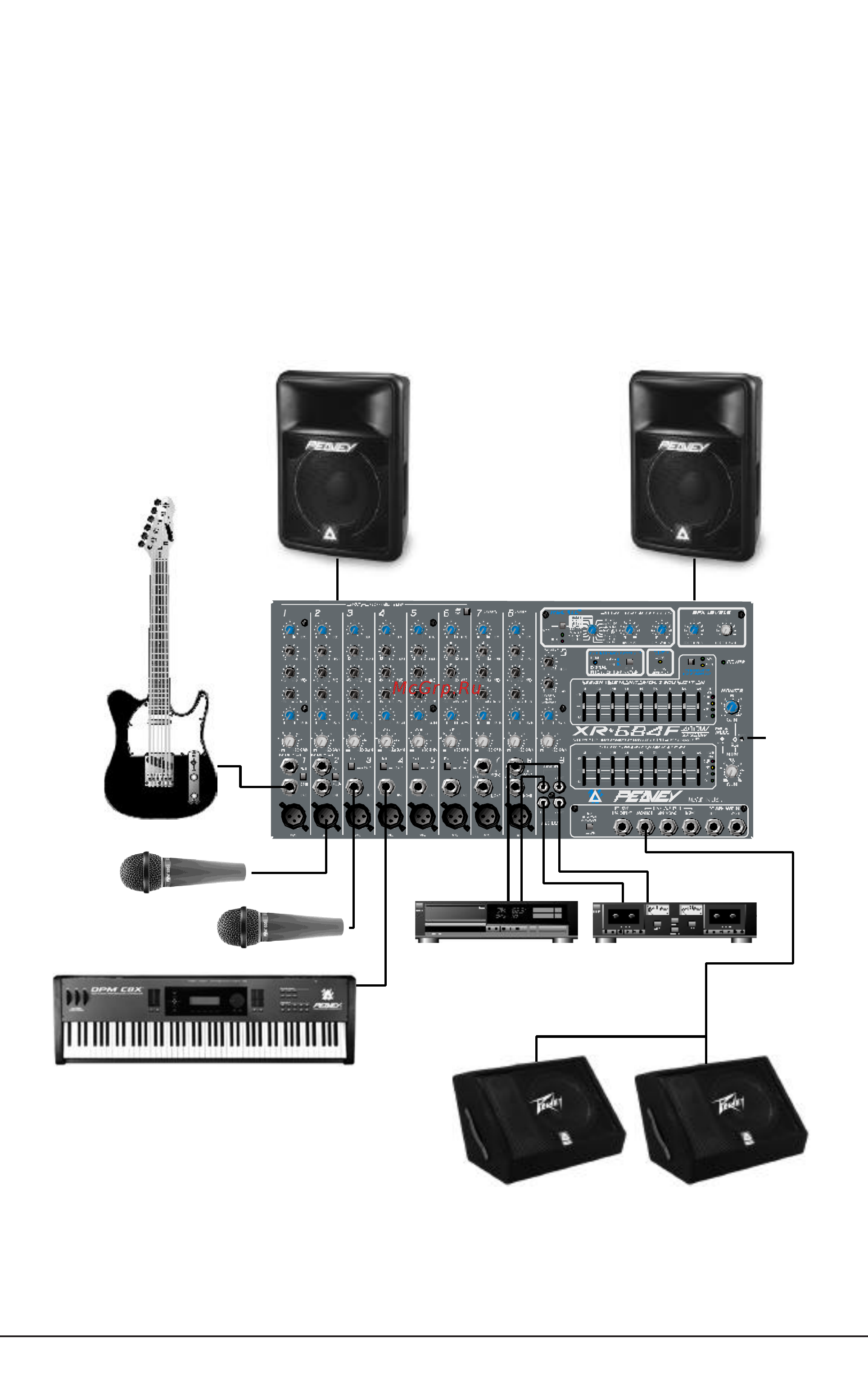 Peavey XR696F [14/19] Схемы подключения микшера xr 684f xr 696f