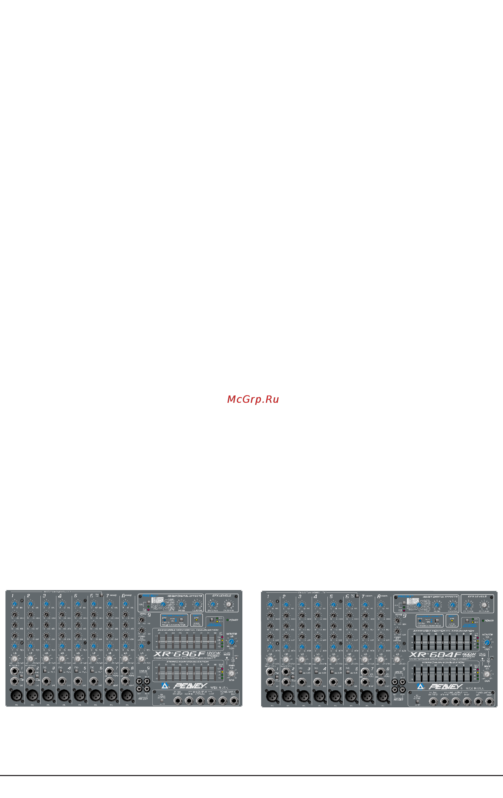 Peavey XR 684F [4/19] Фронтальная панель