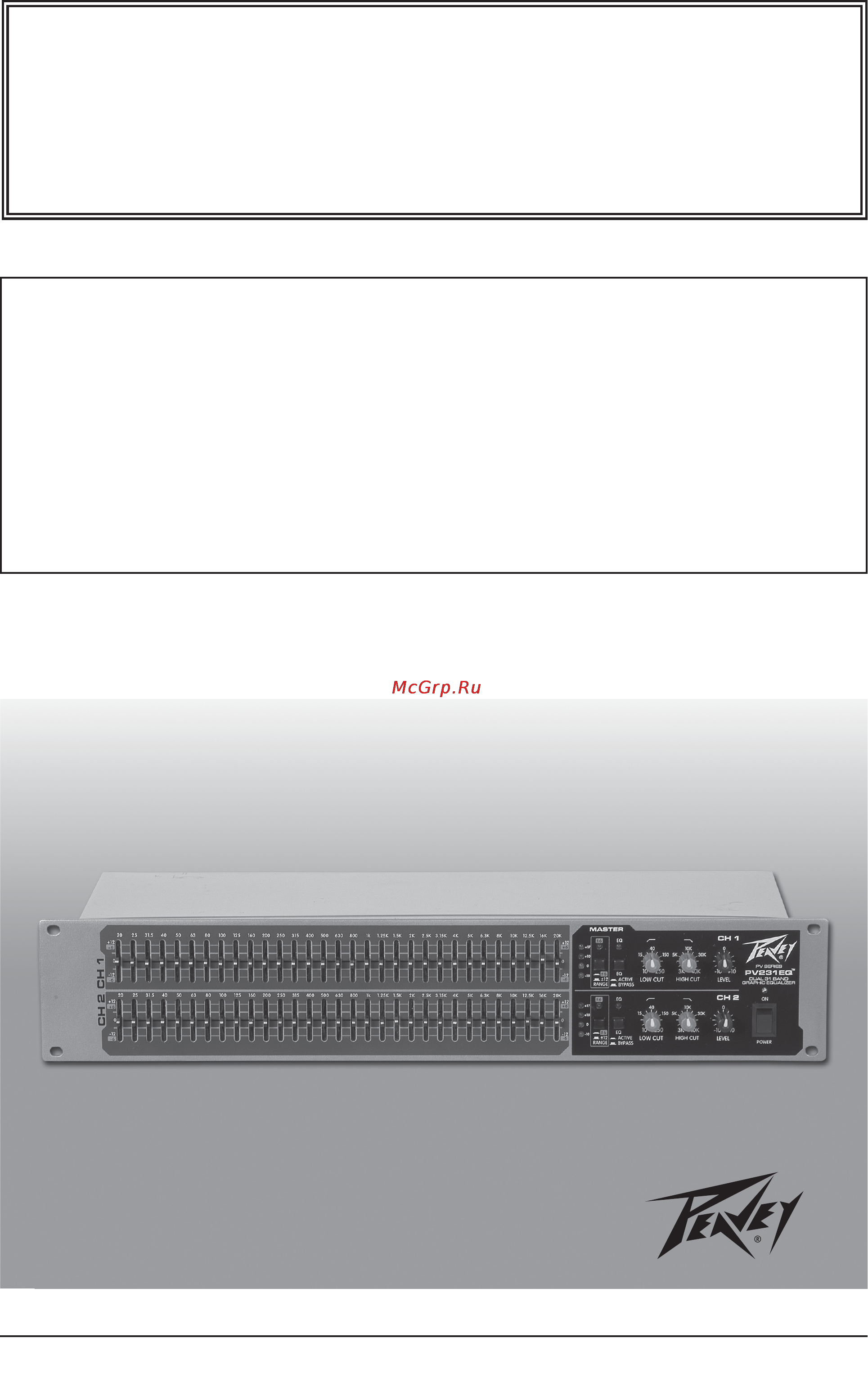 Peavey PV231EQ Инструкция по эксплуатации онлайн