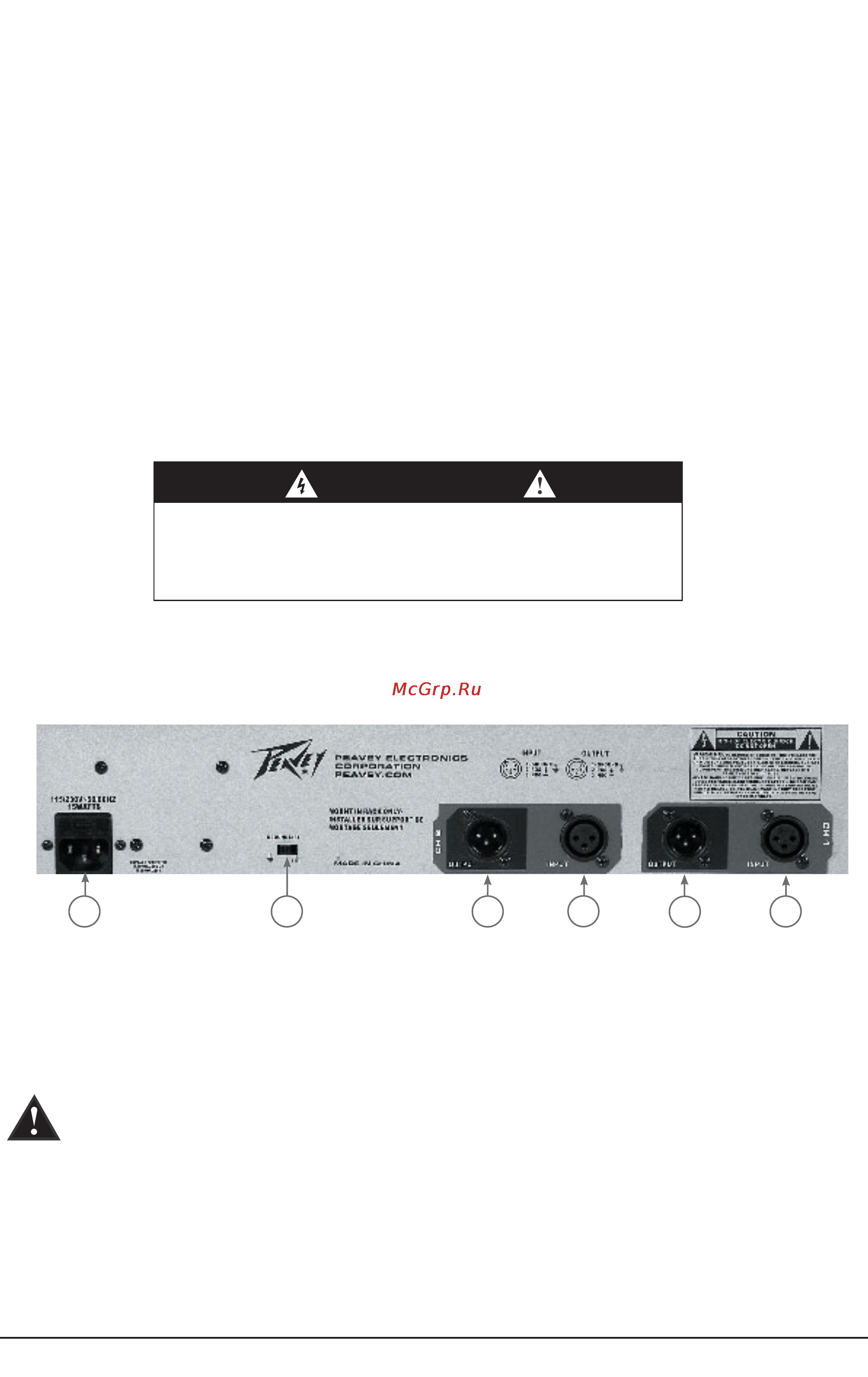 Peavey PV231EQ [5/6] Внимание а