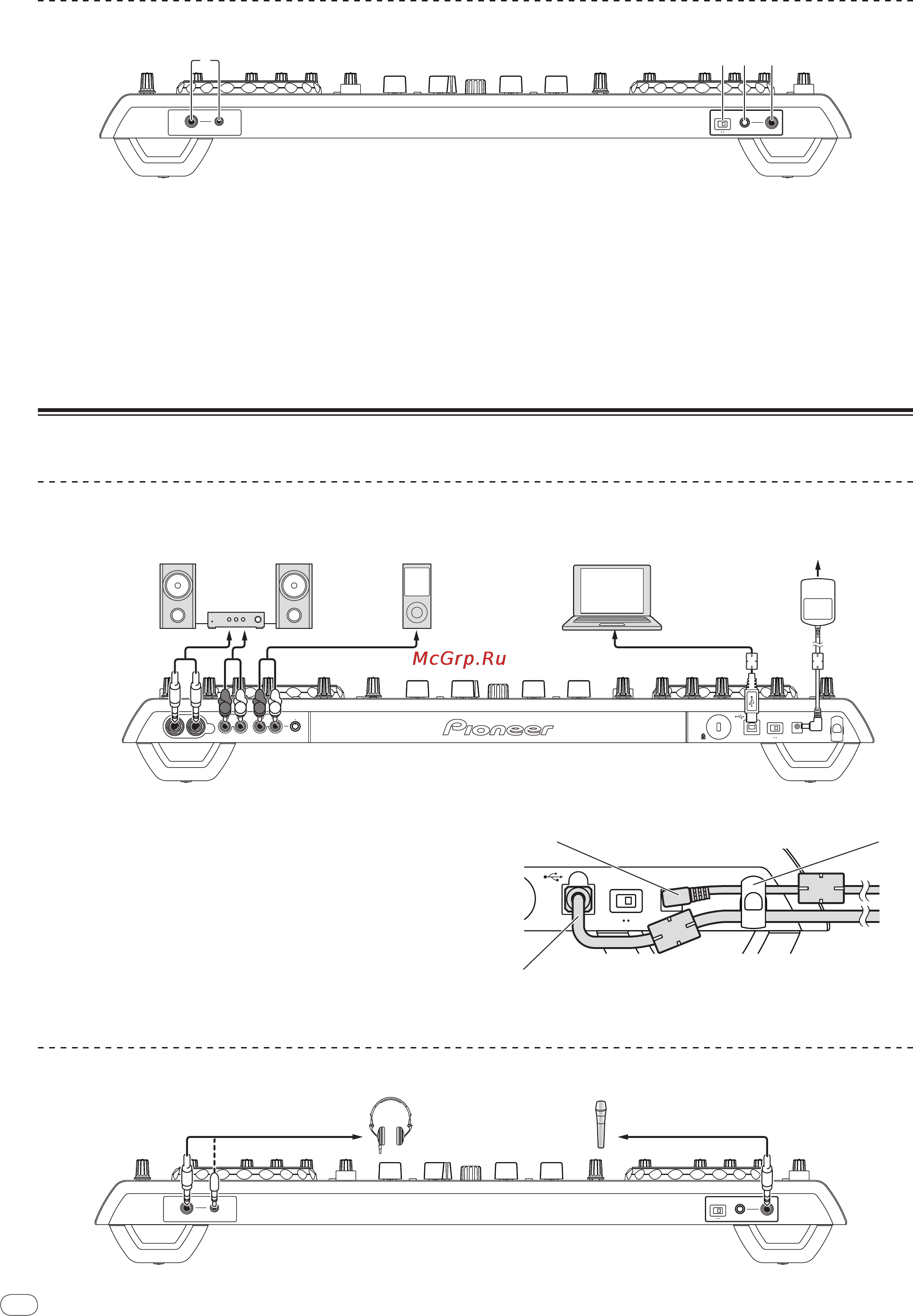 Pioneer DDJ-T1 DJ [76/128] Conexión de los terminales de entrada salida