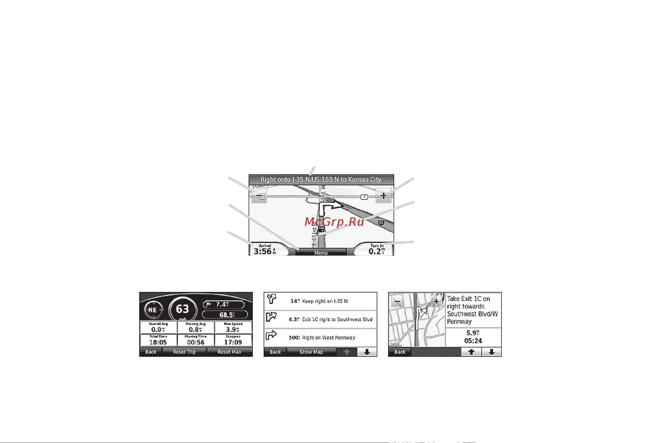 Garmin nuvi 865T [19/72] Использование основных страниц