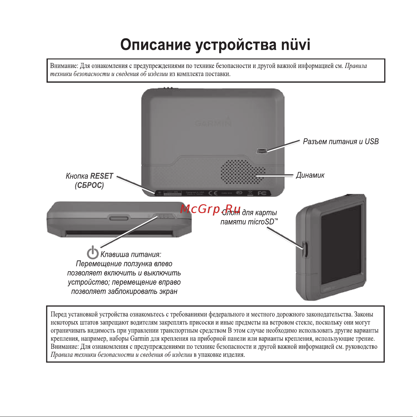 Garmin nuvi 215W [4/24] Nuvi 205 205w 255 255w 265w руководство пользователя