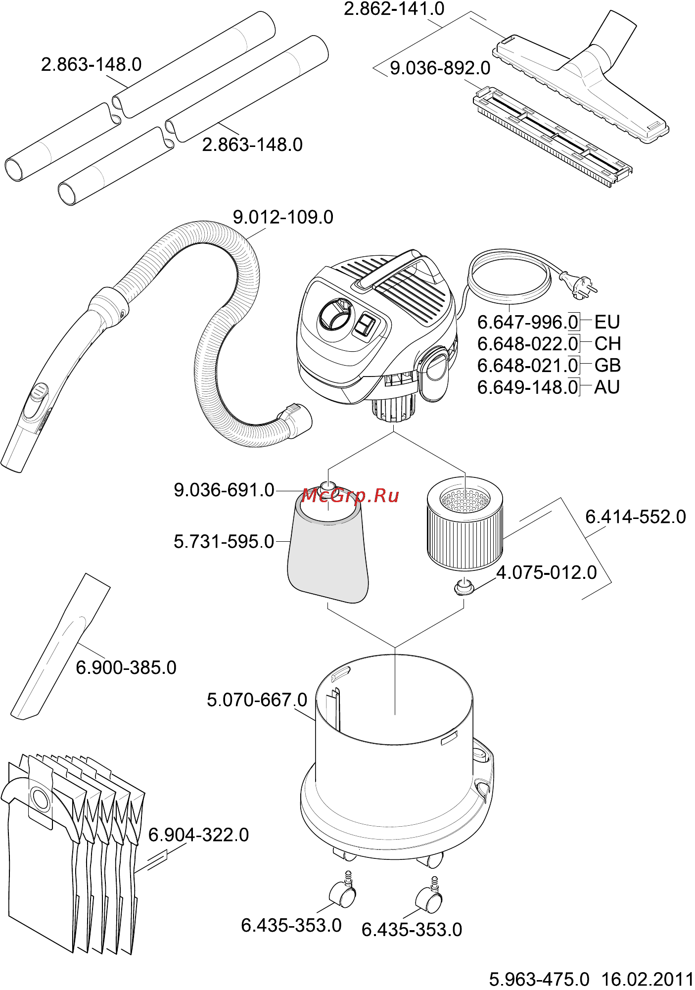 Karcher WD 2.200 Инструкция по эксплуатации онлайн [93/94] 8750
