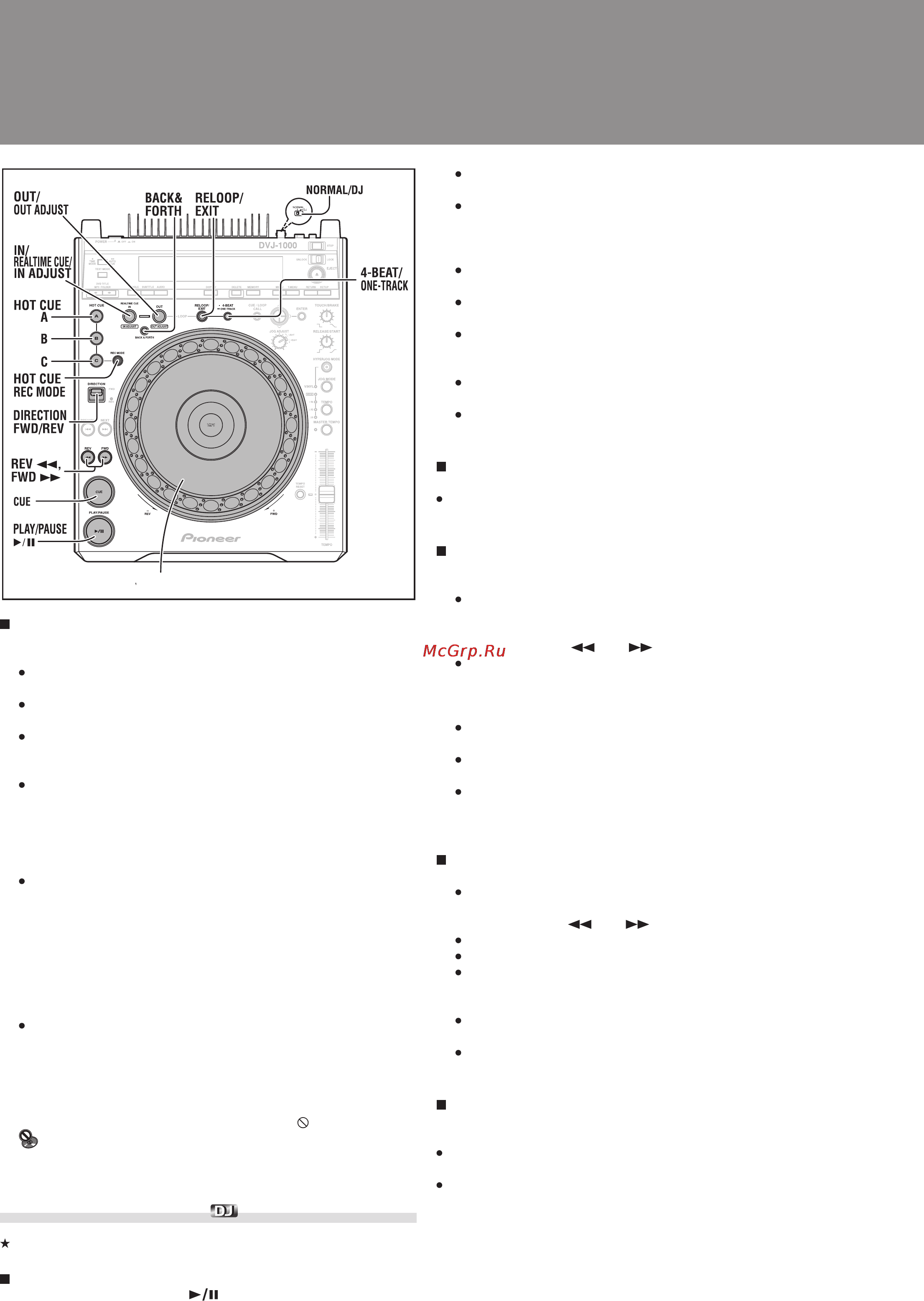 Pioneer DVJ-1000 [43/55] Воспроизведение петли