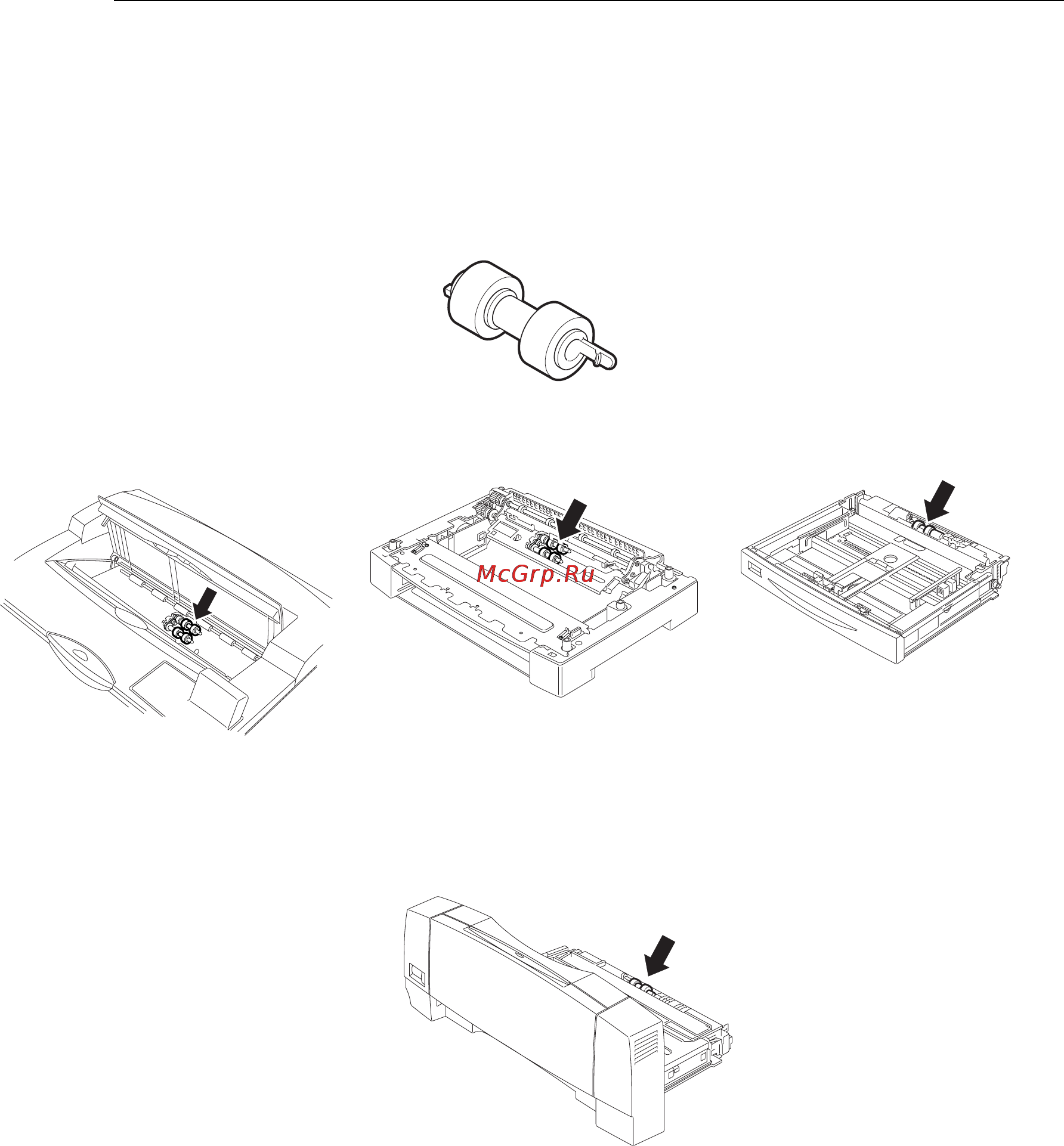 Xerox DocuPrint 255 [160/190] Очистка ролика подачи